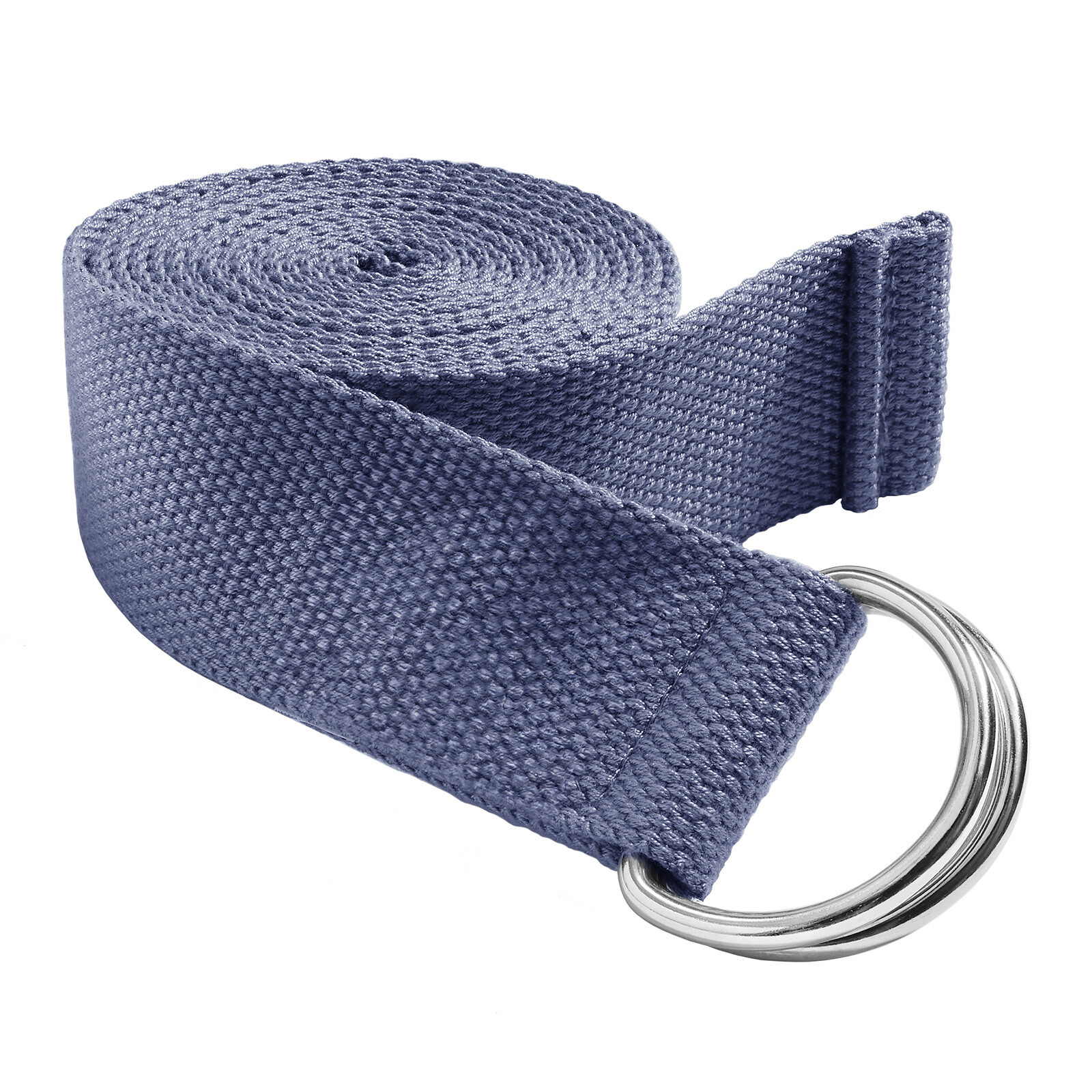 7-1/2&prime; Woven Cotton Blend Yoga Strap – Stretching Exercise Prop Belt – Blue