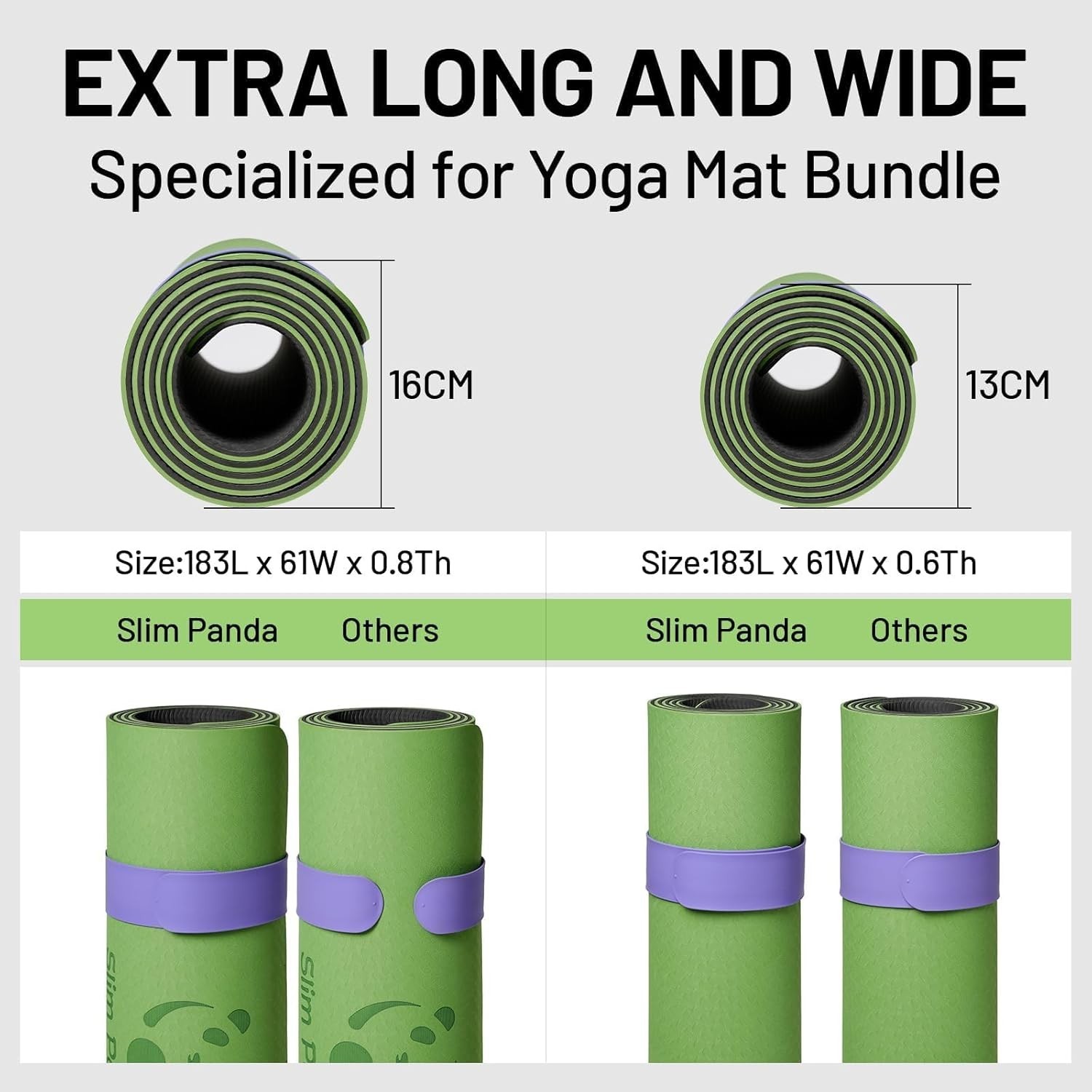 Yoga Mat Strap Slap Band, One Snap Keeps Mats Tightly Rolled, Heavy-Duty Clas…