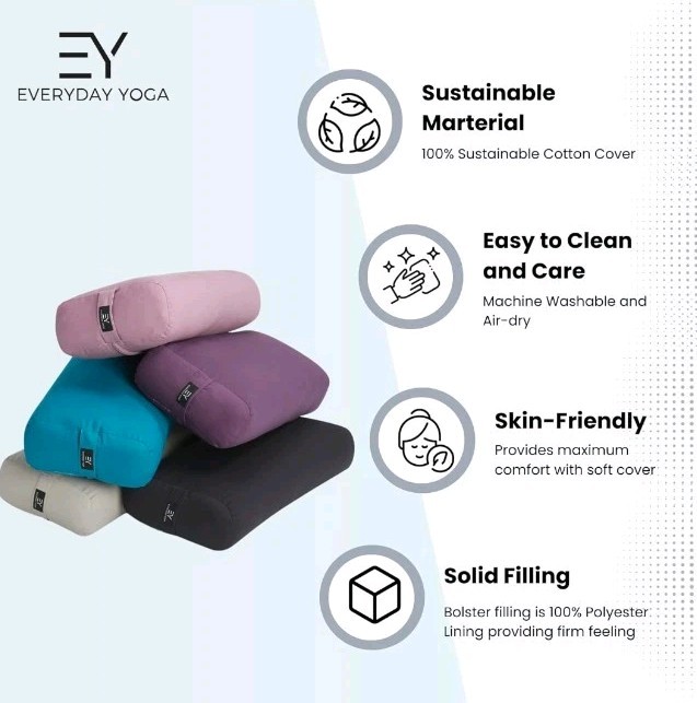 Eco-Friendly Yoga Bolster – Soft Foam Support for Joint Relief in Peacock Color