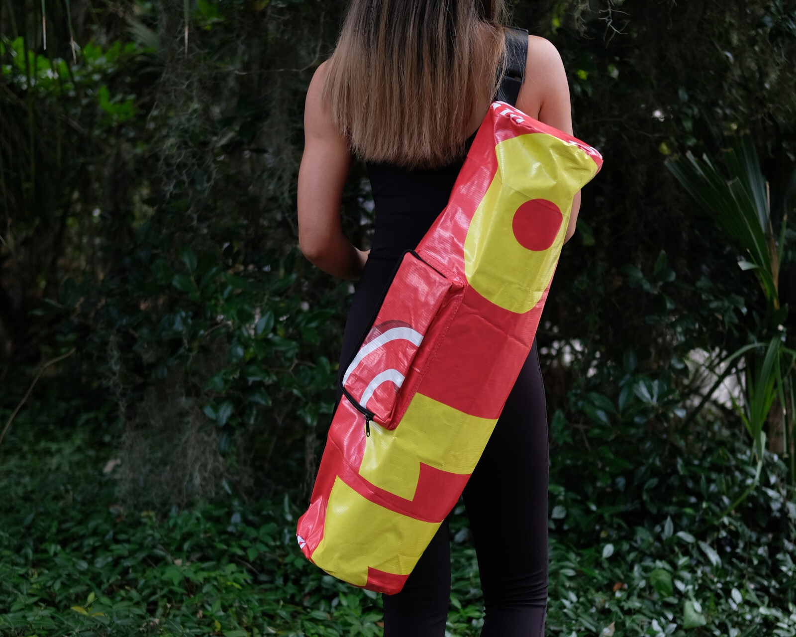 Recycled Yoga Bag Red Upcycled Yoga Mat Bag Ecofriendly Yoga Pilates Bag