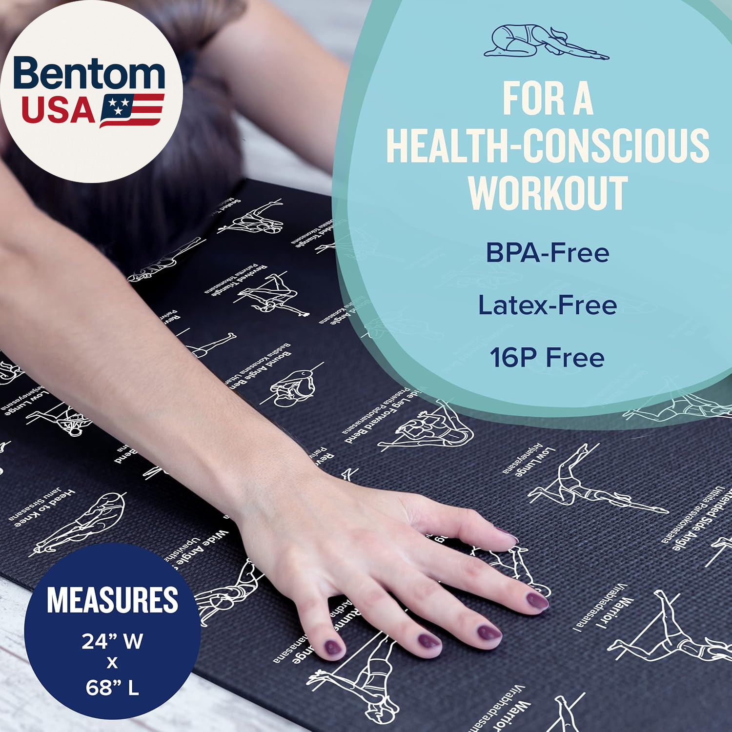 Yoga Mat for Women and Men – Large, 5Mm Thick, 68 Inch Long, Non Slip Exercise M