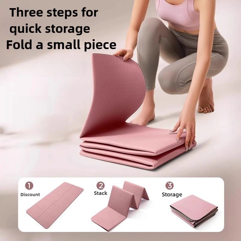 Eco-Friendly TPE Foldable Yoga Mat Double-Sided Non-Slip Travel Pilates