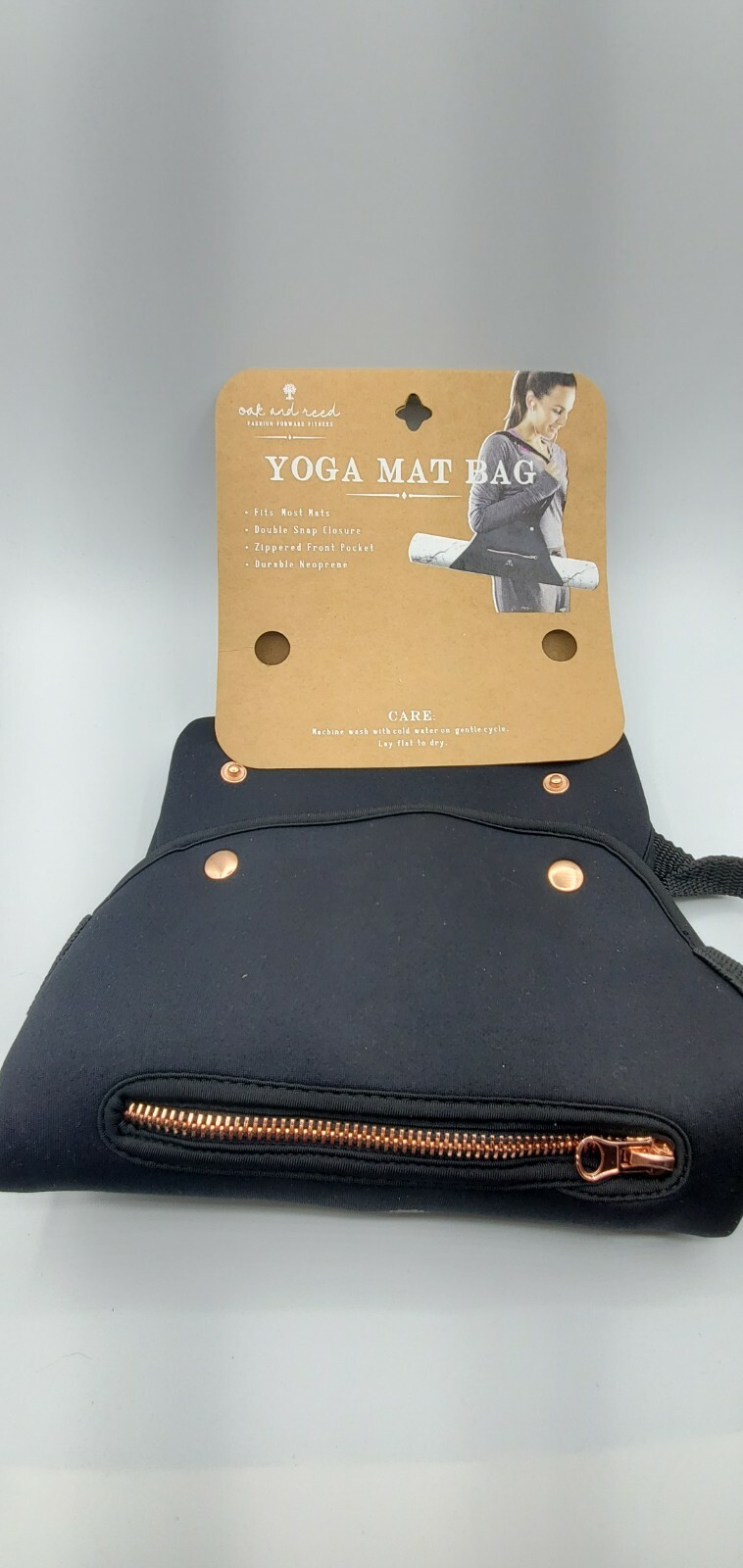 Oak And Reed Neoprene Yoga Mat Bag Fits Most Mats Durable Zippered Pocket black