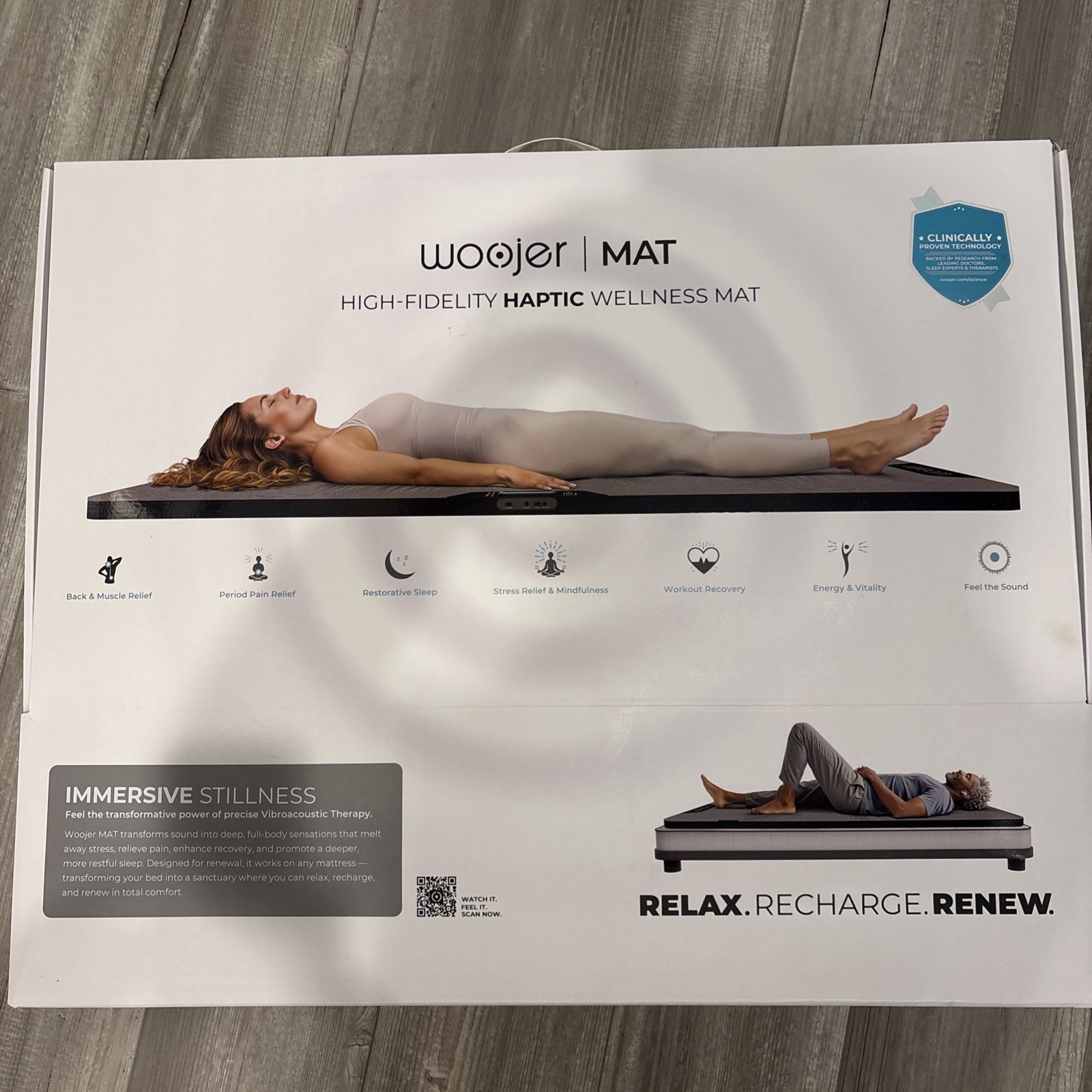 Woojer High-Fidelity Haptic Wellness Mat, Model: WJRTOPBHNV-101
