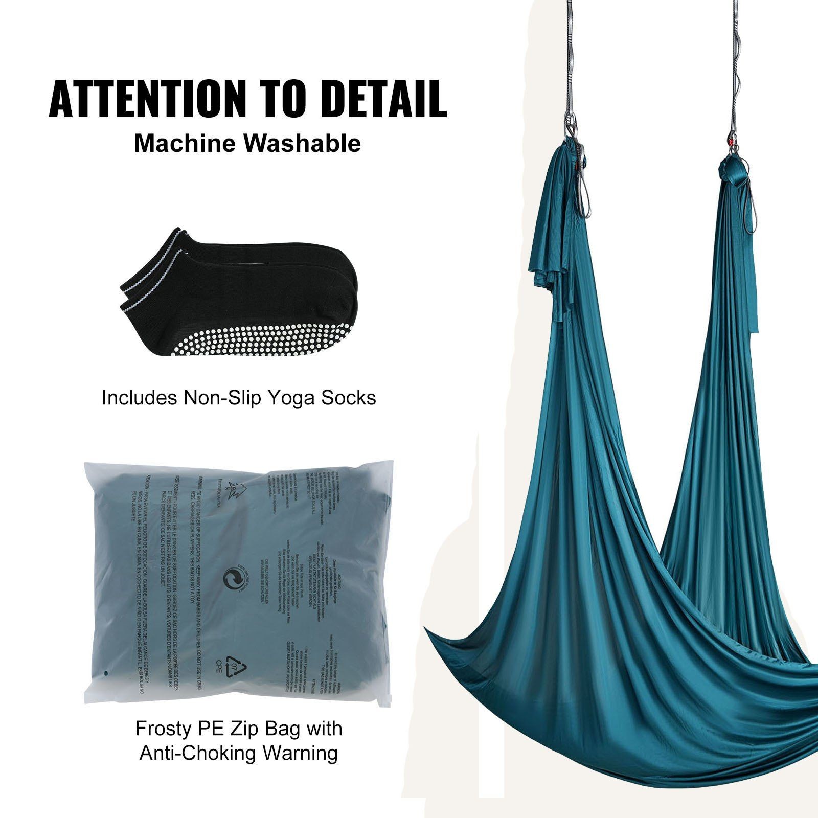 Aerial Silk Yoga Hammock Kit 11 Yards 100gsm Nylon 2204lb Green