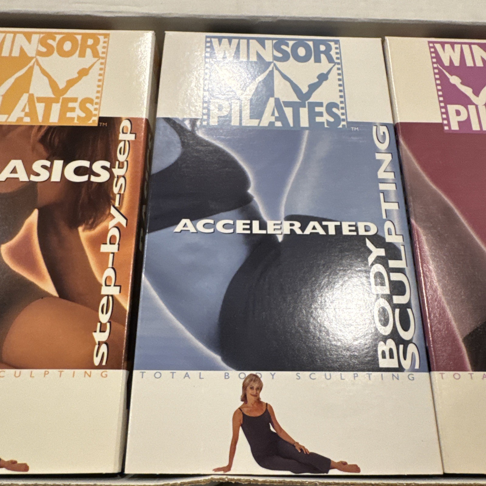Windsor Pilates Total Body Sculpting VHS Tapes, Set of 3, Meal Plan Booklet