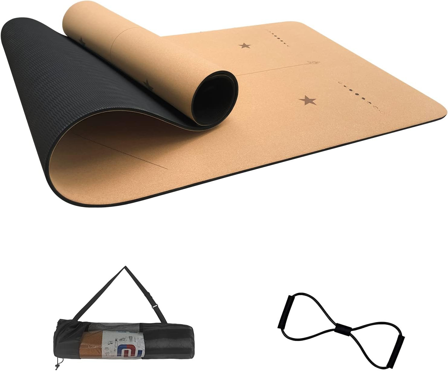 Numat Cork Yoga Mat 6Mm (1/4 Inch) Thick 72 X 24 In, Sweatproof Nonslip Eco-Frie