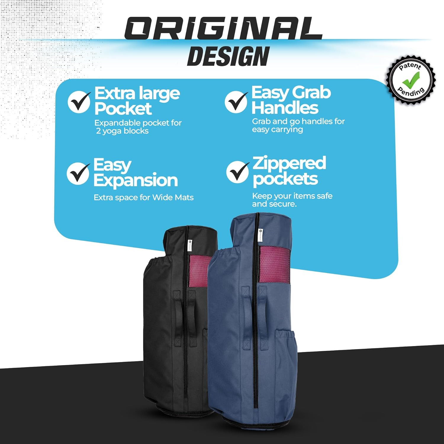 MAGNILAY Yoga Mat Bag – for Women and Men, Yoga Mat Carrier, Fits Mats Blocks an