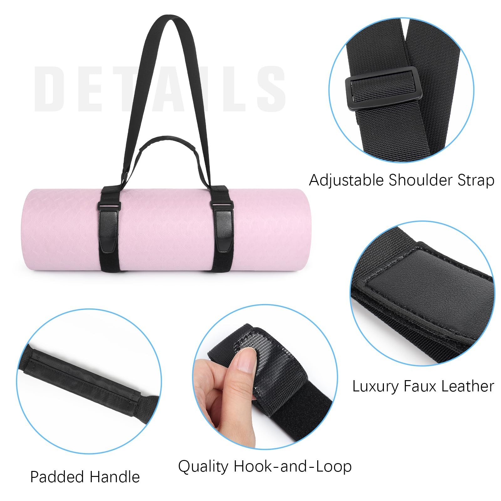 Yoga Mat Strap, Adjustable Yoga Mat Carrier with Shoulder Strap & Handle for …