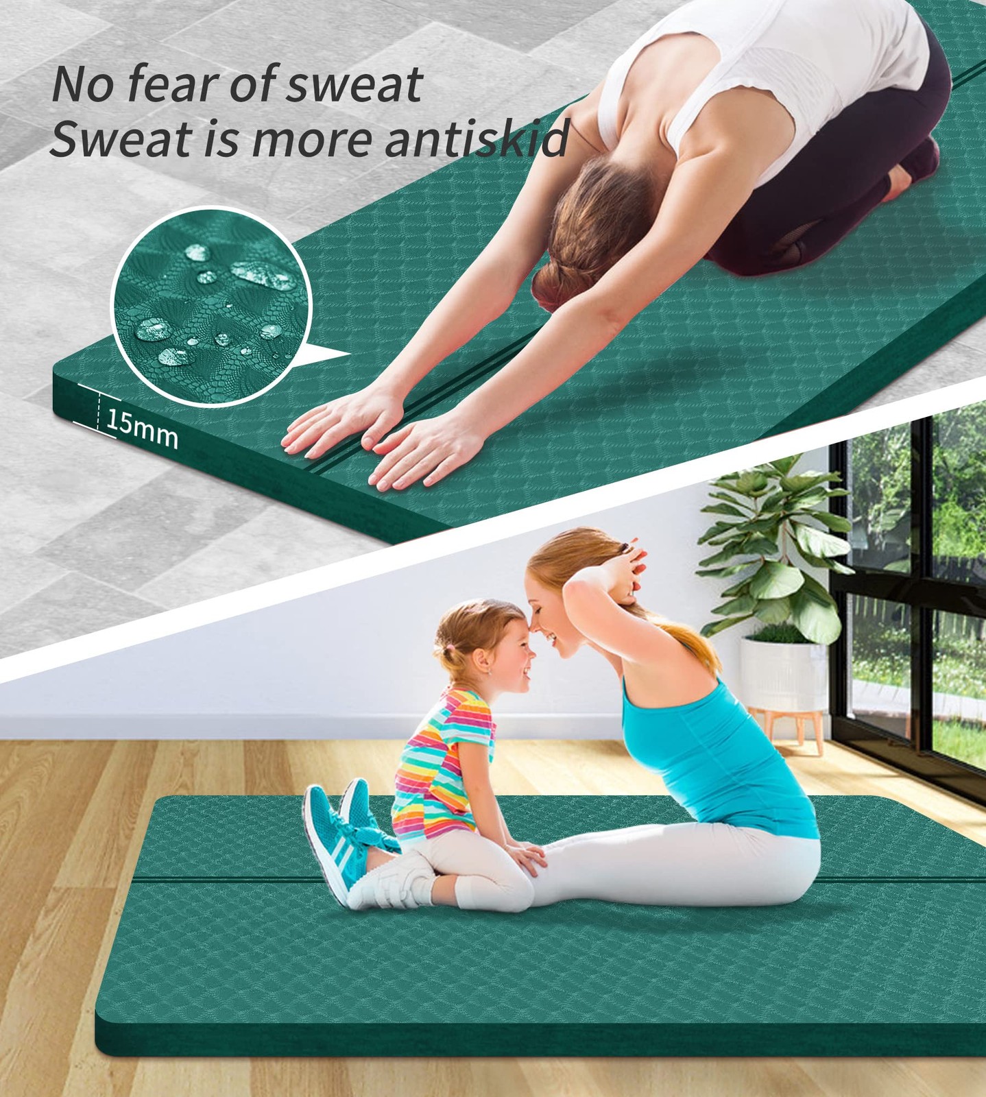 Large Exercise Mat – 15mm/20mm/30mm Thick Yoga Mat | Workout Mat for Fitness,…