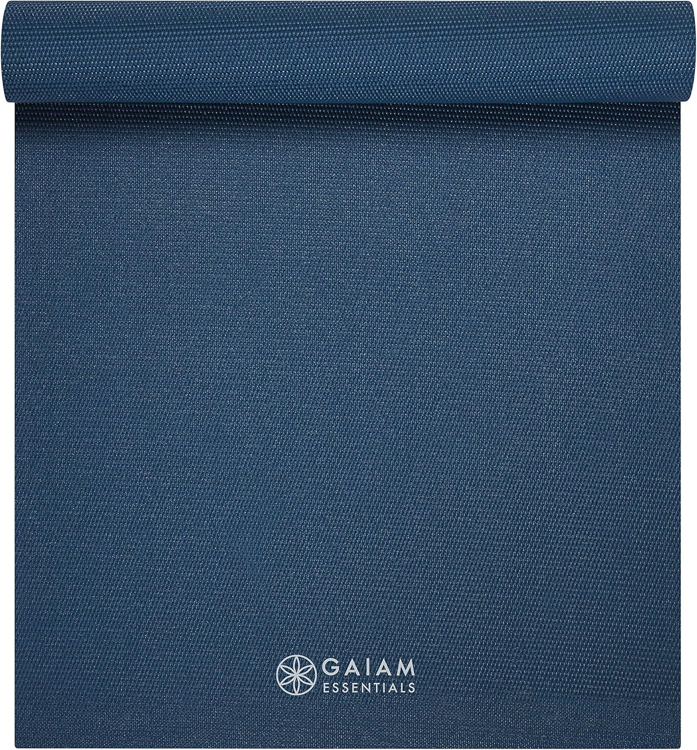 Gaiam Essentials 1/4&Prime; Thin (6Mm) Yoga & Pilates, Fitness & Exercise Mat with Eas
