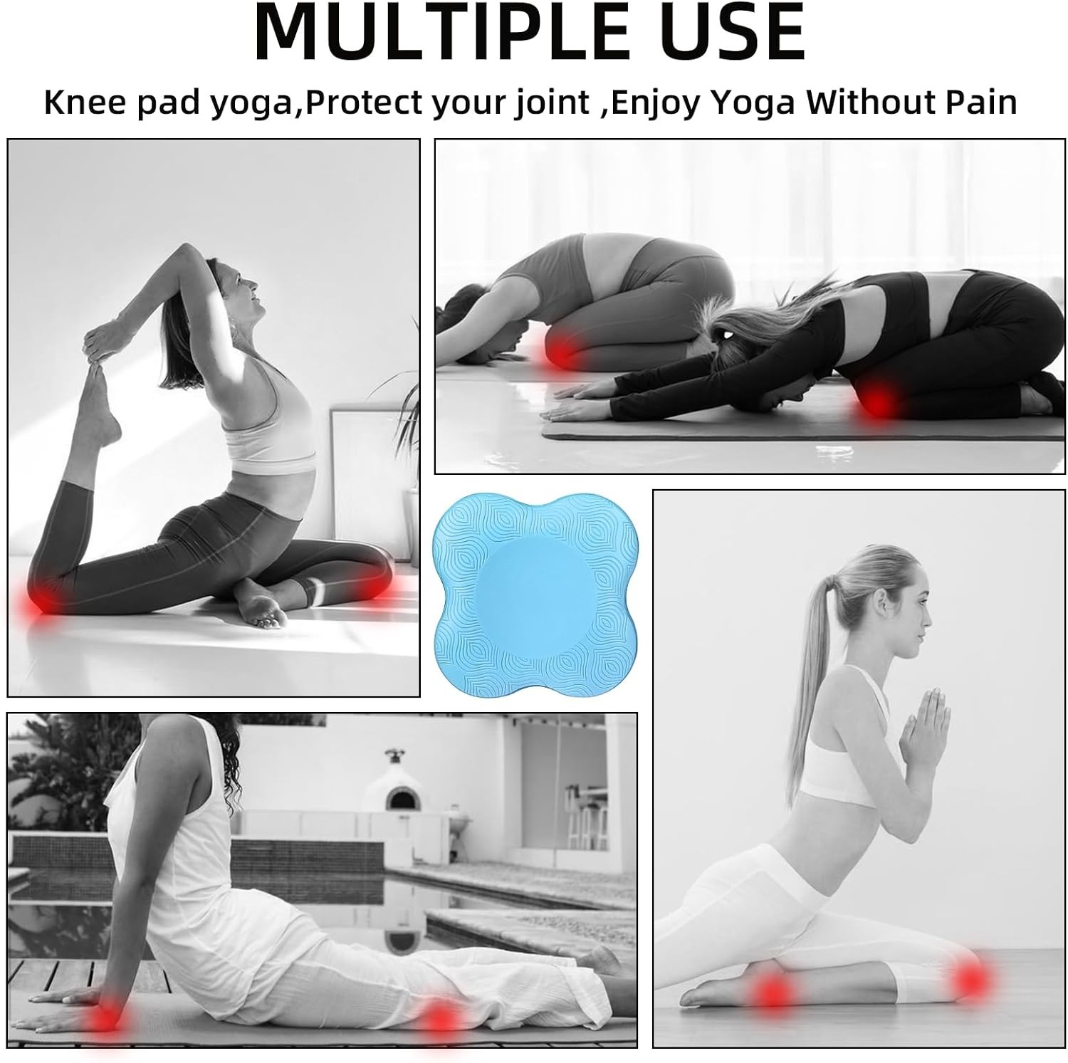 2 packs Yoga Knee Pad Mats Extra Thick for Knees Elbows Wrist Hands Head Foam