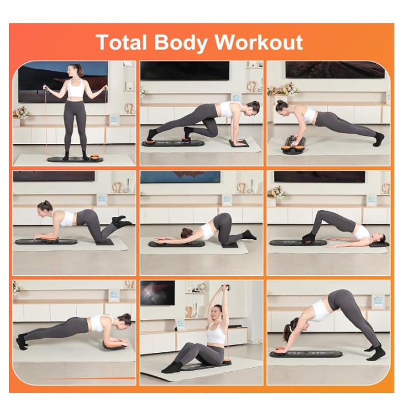Portable and Foldable Pilates Board for Home Workout, Multifunctional