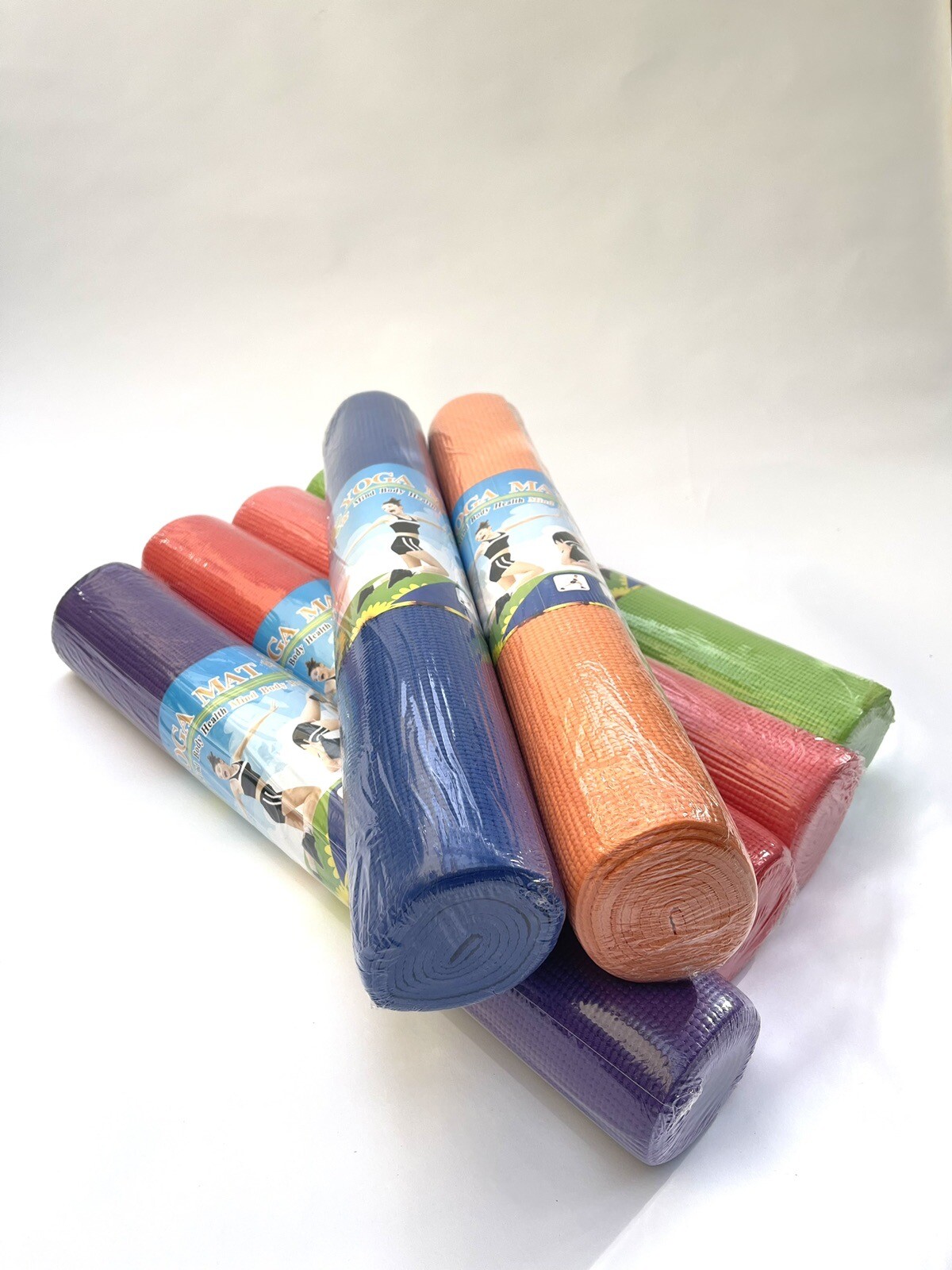 Set Of 6 Yoga Mat 3MM Non Slip For Gym Exercise Fitness Pilates Workout Bundle