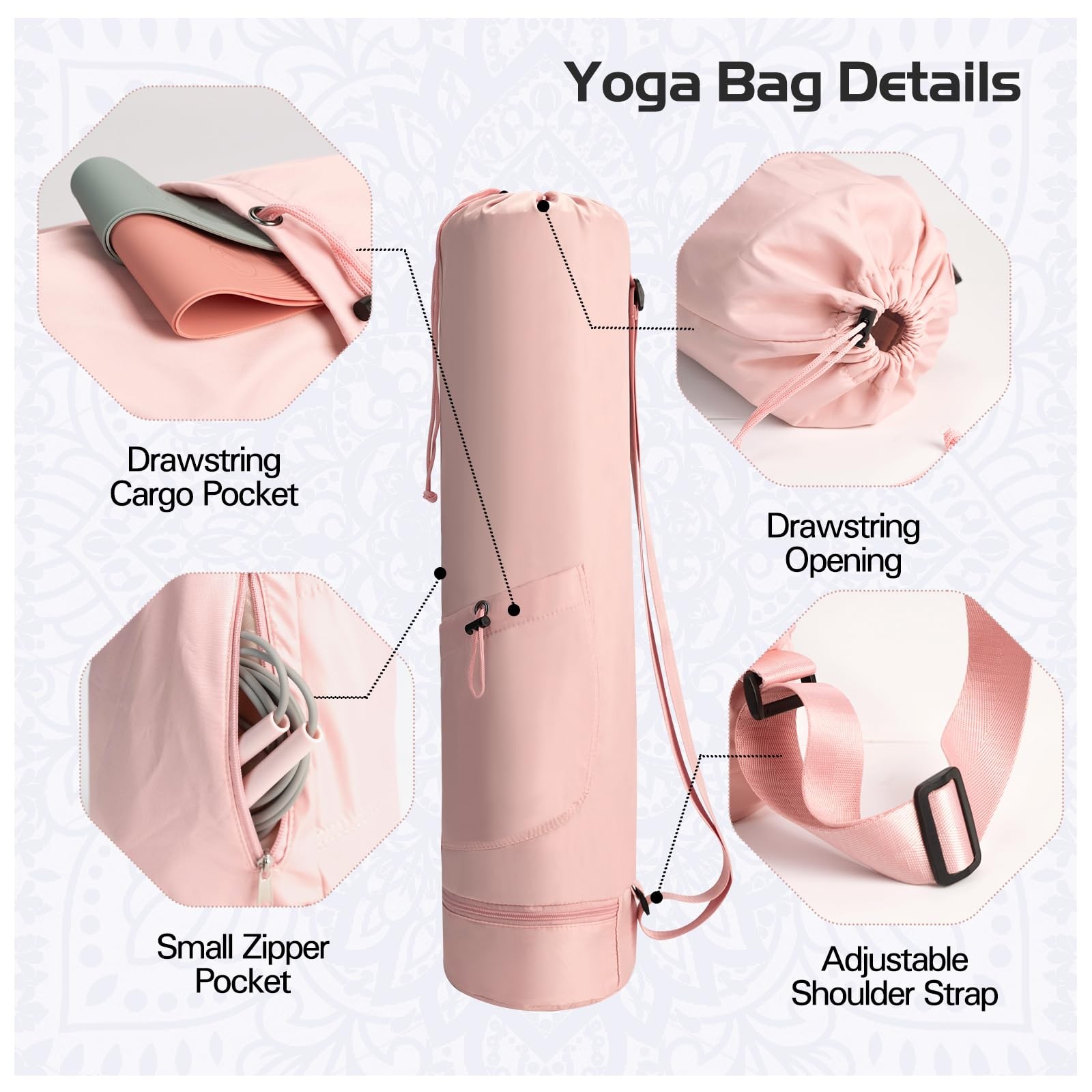 Yoga Mat Bag, Yoga Bag with Adjustable Strap and Pockets for & Men, Lightweig…