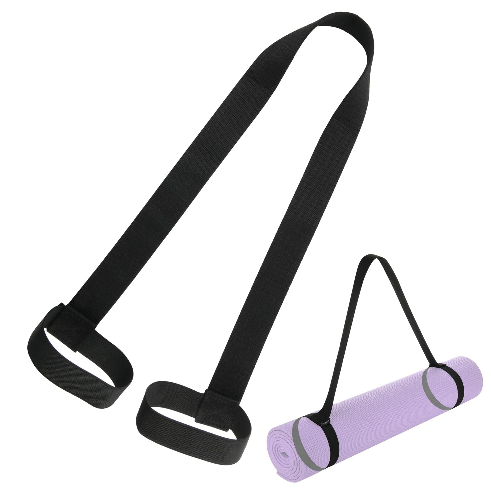 Cosmos Yoga Pilates Mat Strap – Looped Sling/Harness/Carrier One Size, Black