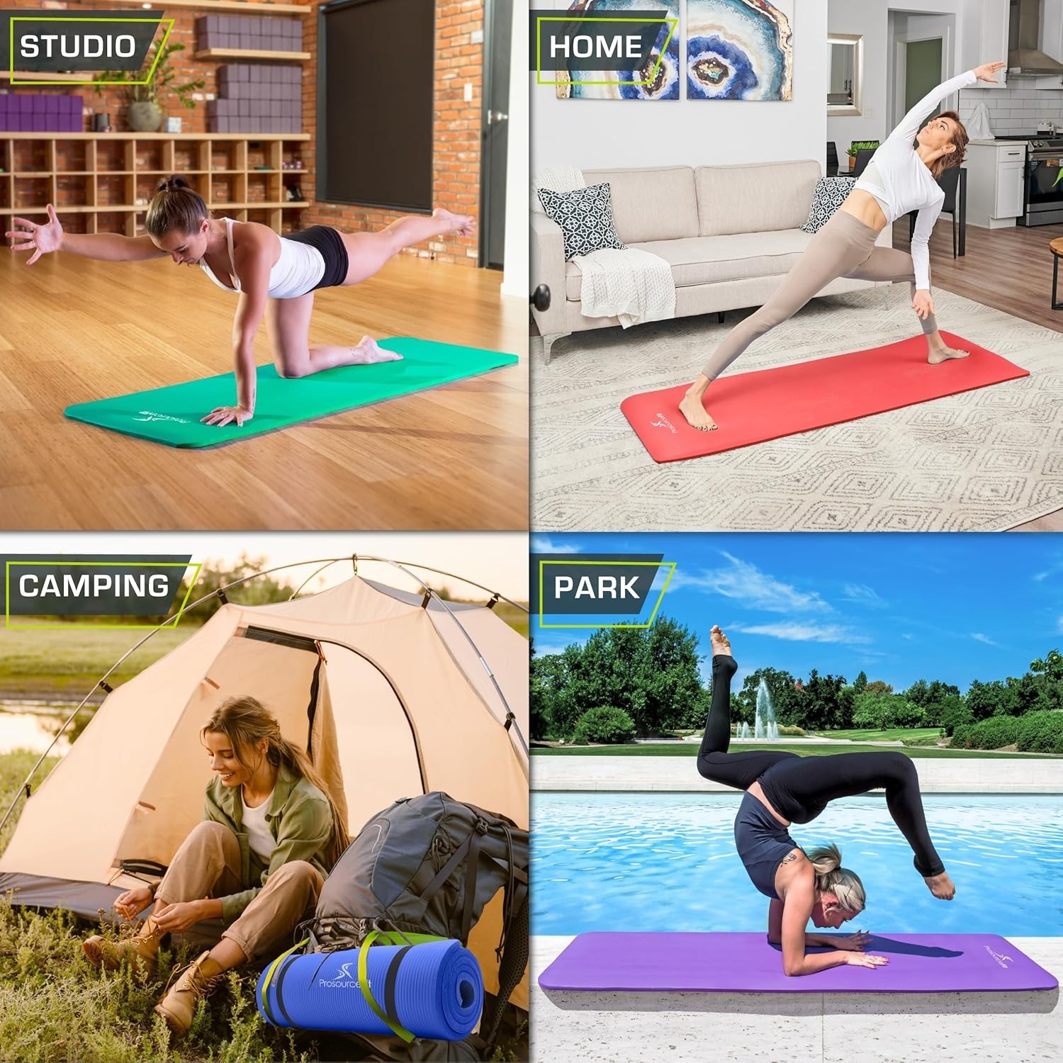 Extra Thick ½” Yoga & Pilates Mat – 71” Long Comfort Foam in Stylish Blue
