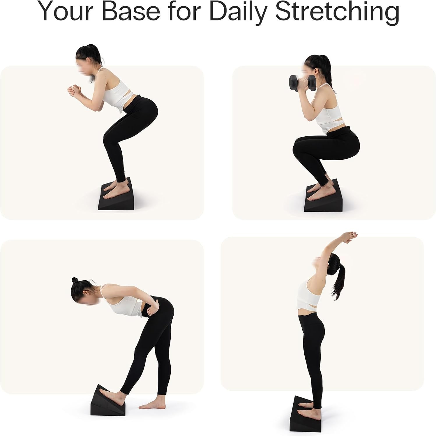 XL Foam Yoga Wedge Blocks, Black, Set of 2, 16.5° Incline, 13&Prime; × 12.75&Prime; × 3.75&Prime;,