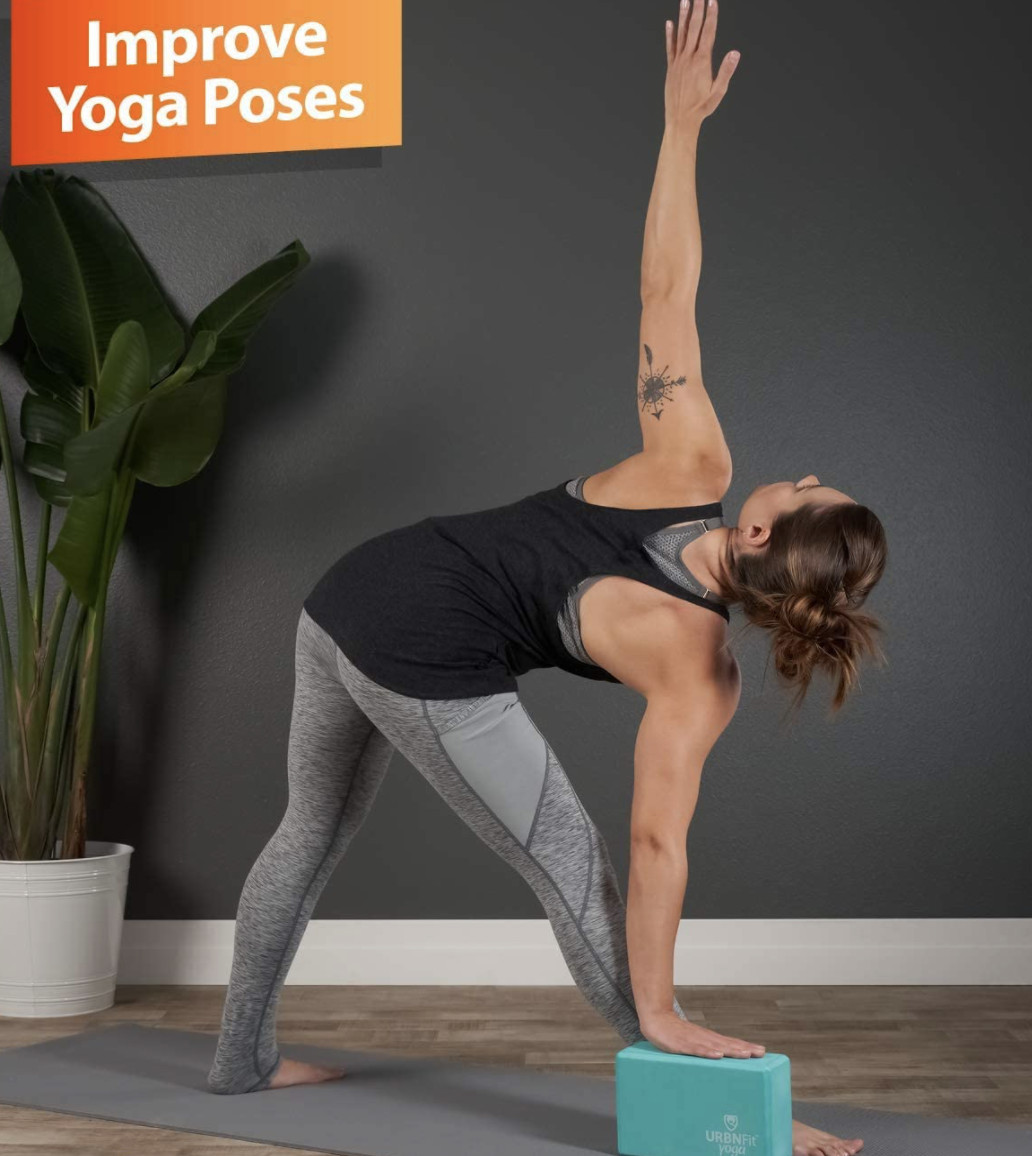 URBNFit Yoga Block – 1PC – Moisture Resistant High Density EVA Foam (Teal) NEW