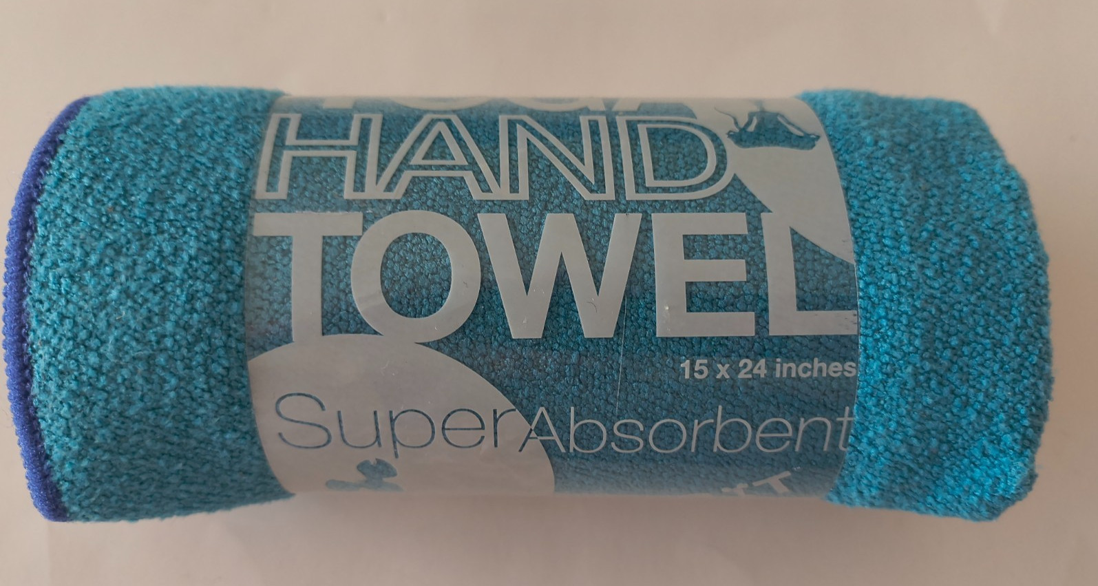 YOGARAT HAND TOWEL 15 x 24&Prime; Super Absorbent Blue Purple Trim UNISEX NEW