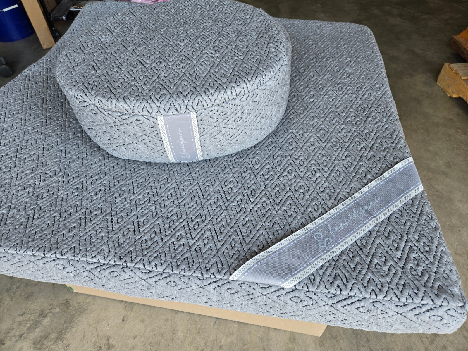 Meditation Cushion with Washable Premium Velvet Cover,100% Memory Premium Grey