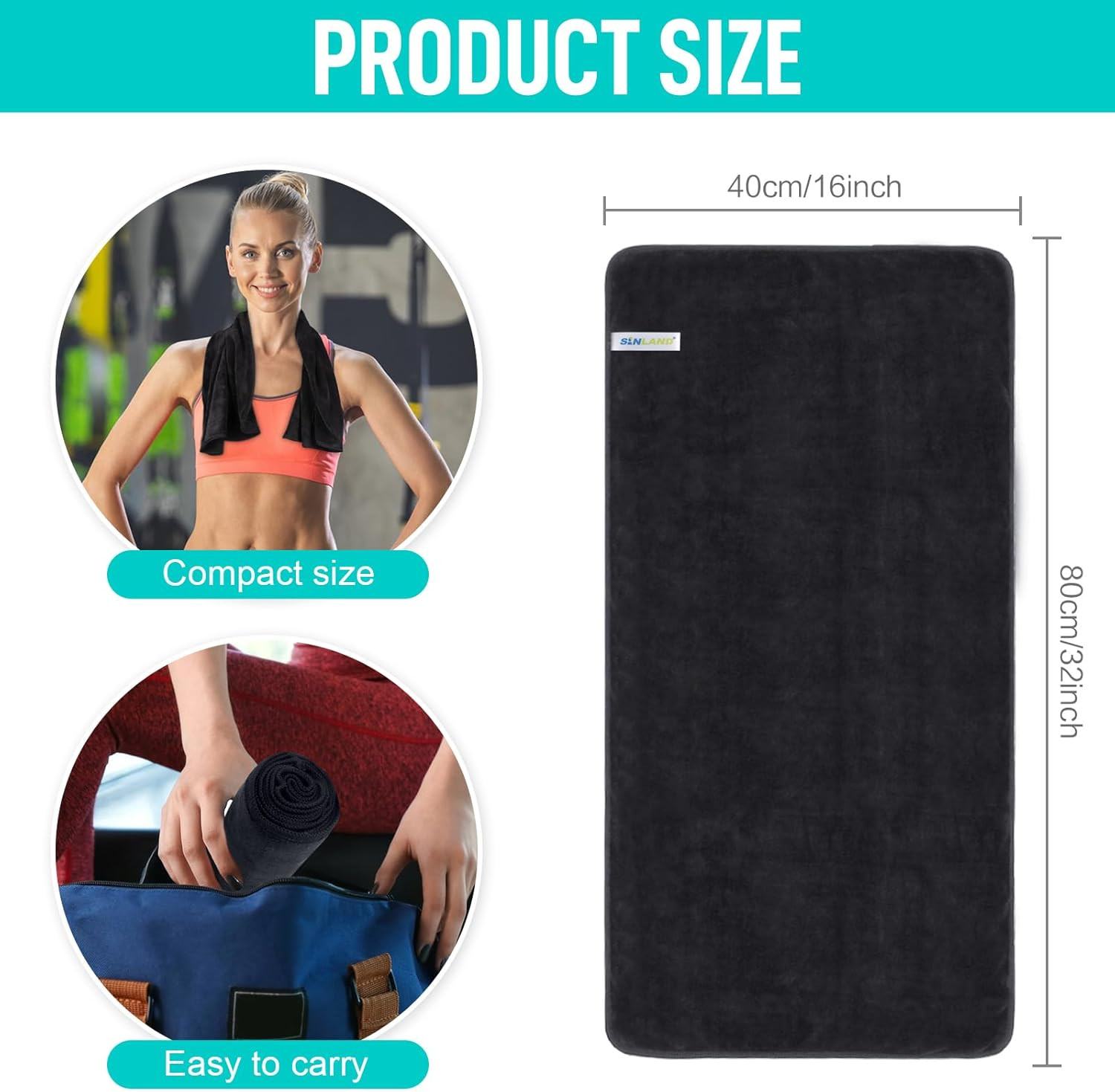 Microfiber Gym Towels Super Absorbent Compact Travel Workout Towel Quick Dry Cam