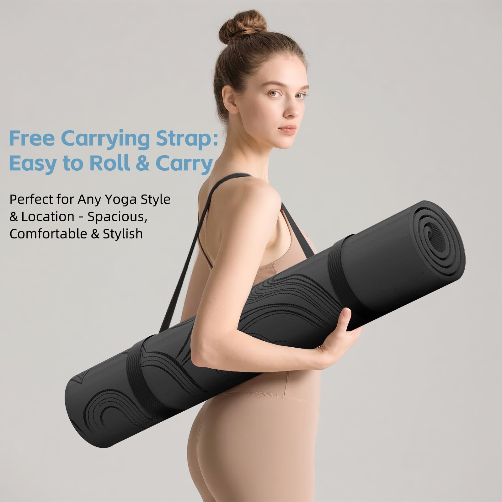Large 76&Prime;x40&Prime;x0.4&Prime; Yoga Mat – Extra Width & Thick Non-Slip Exercise Mat, Vers…