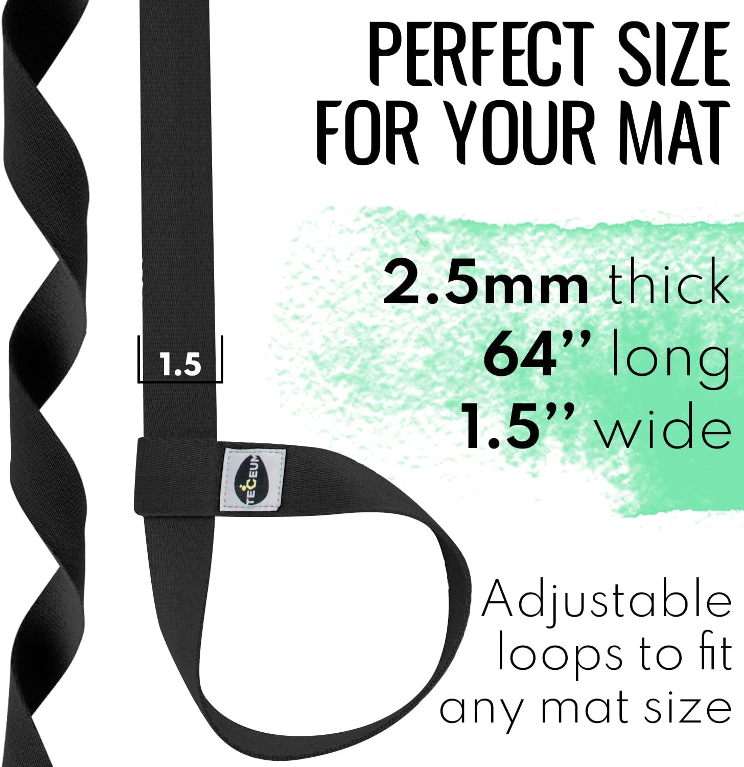 Adjustable Yoga Mat Strap – 30 Colors – Sling Carrier for All Mats