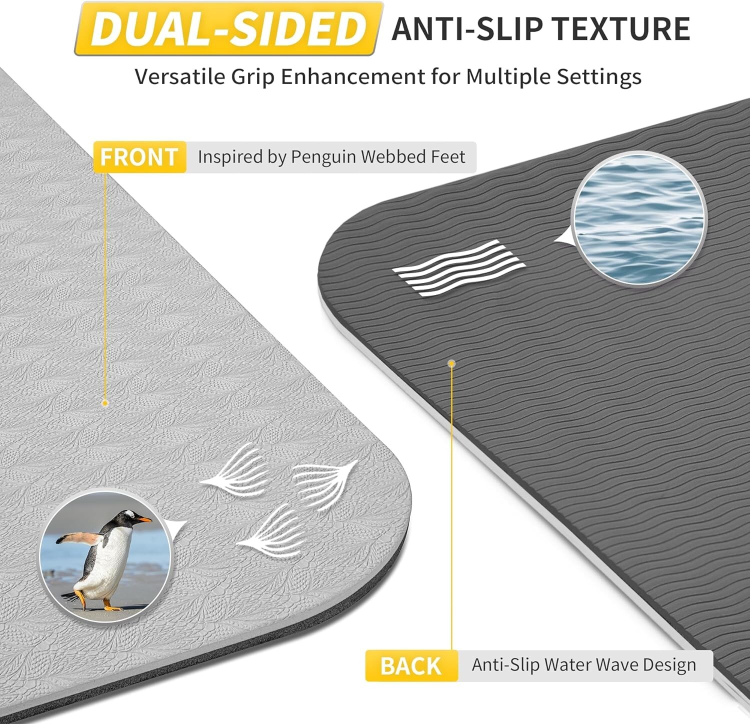Versatile Large Exercise Mat with Storage Straps – Perfect for Yoga Enthusiasts