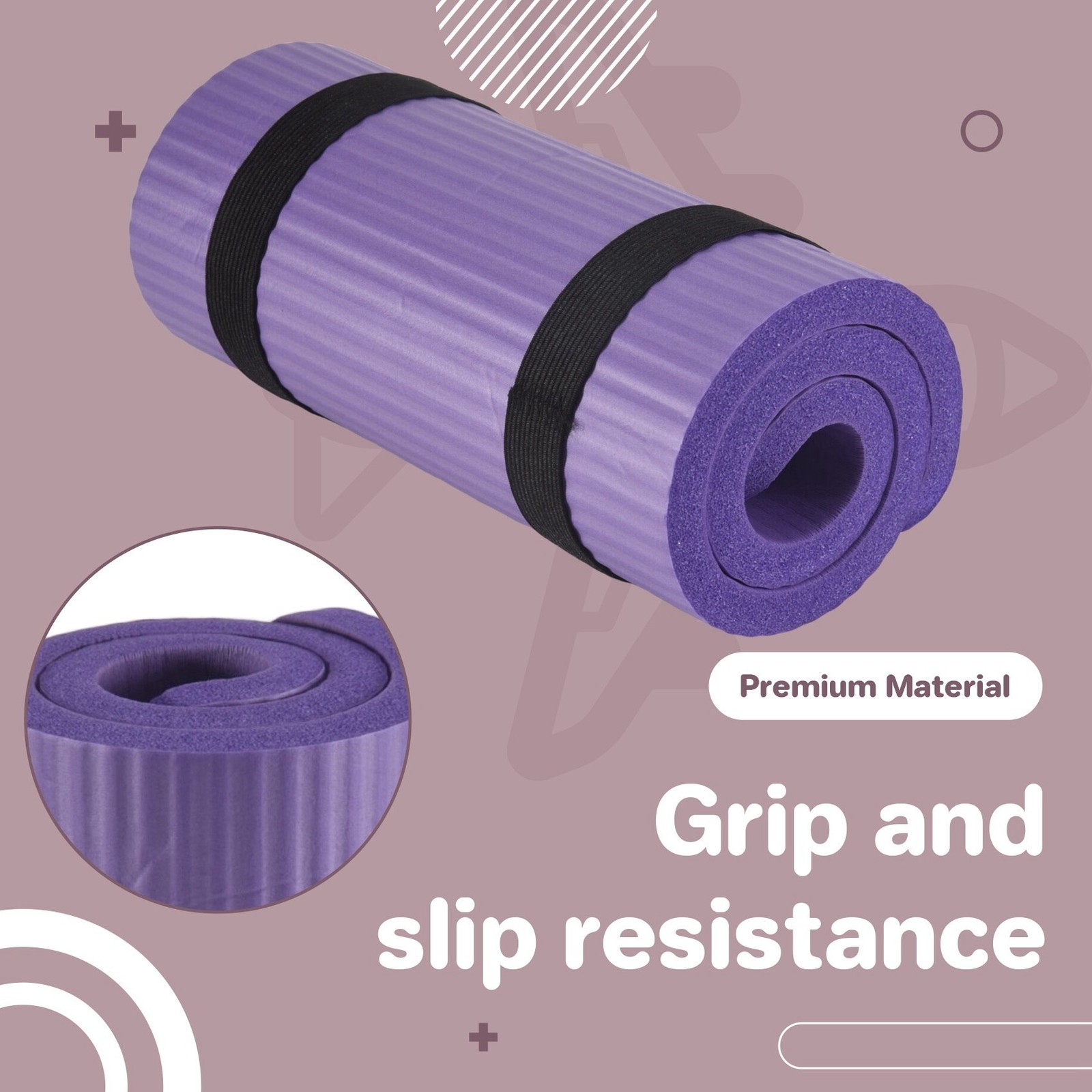 15MM Thick Yoga Mat Comfort Foam Knee Elbow Pad Mats for Exercise Yoga7936