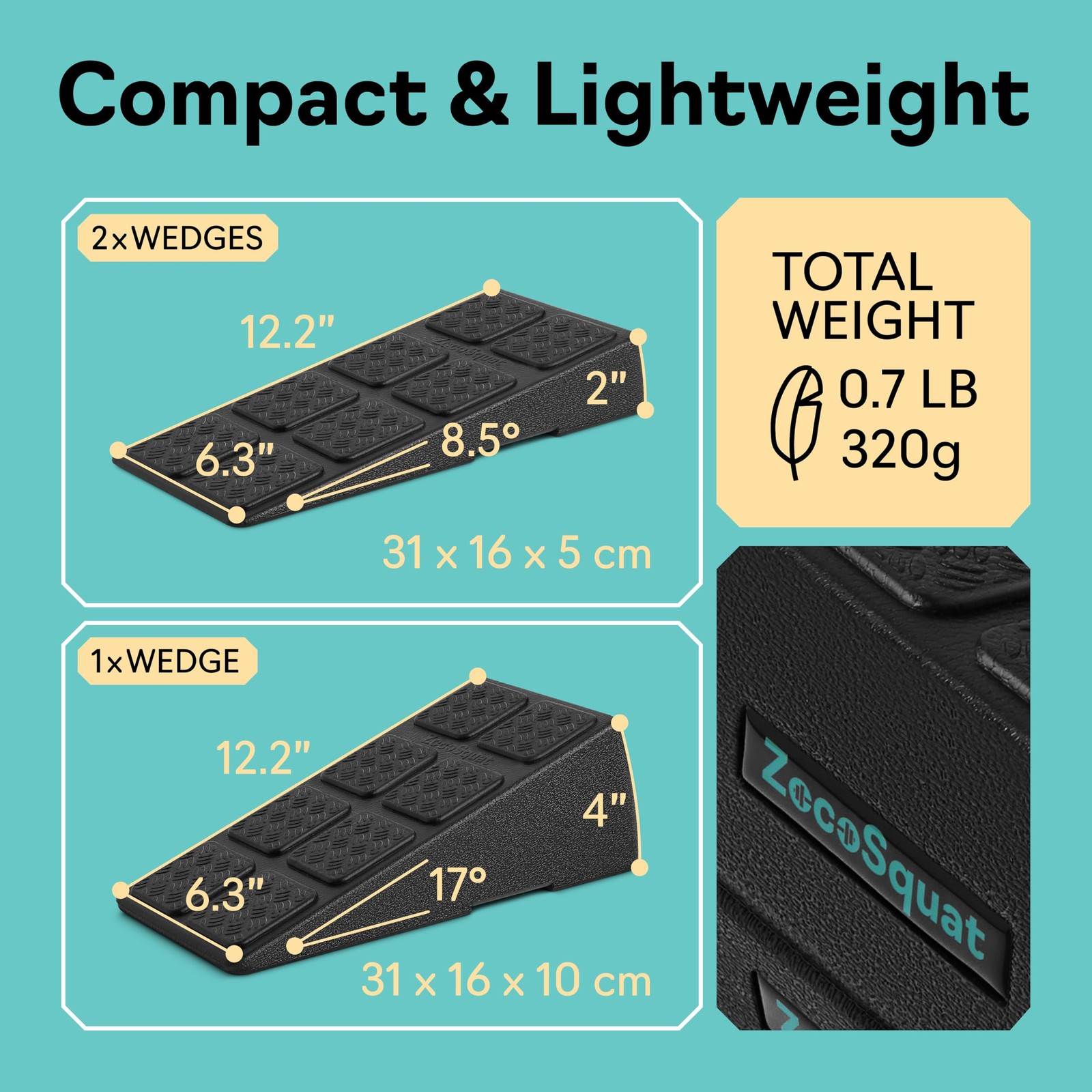 Squat Wedge – Squat Wedge Block 960 LBS Capacity – Slant Board for Calf Stret…