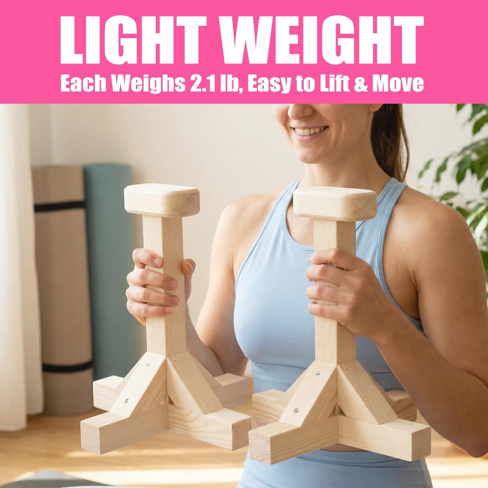 SAMTROY Handstand Canes for Balance Training, Stable Wooden Handstand Blocks …