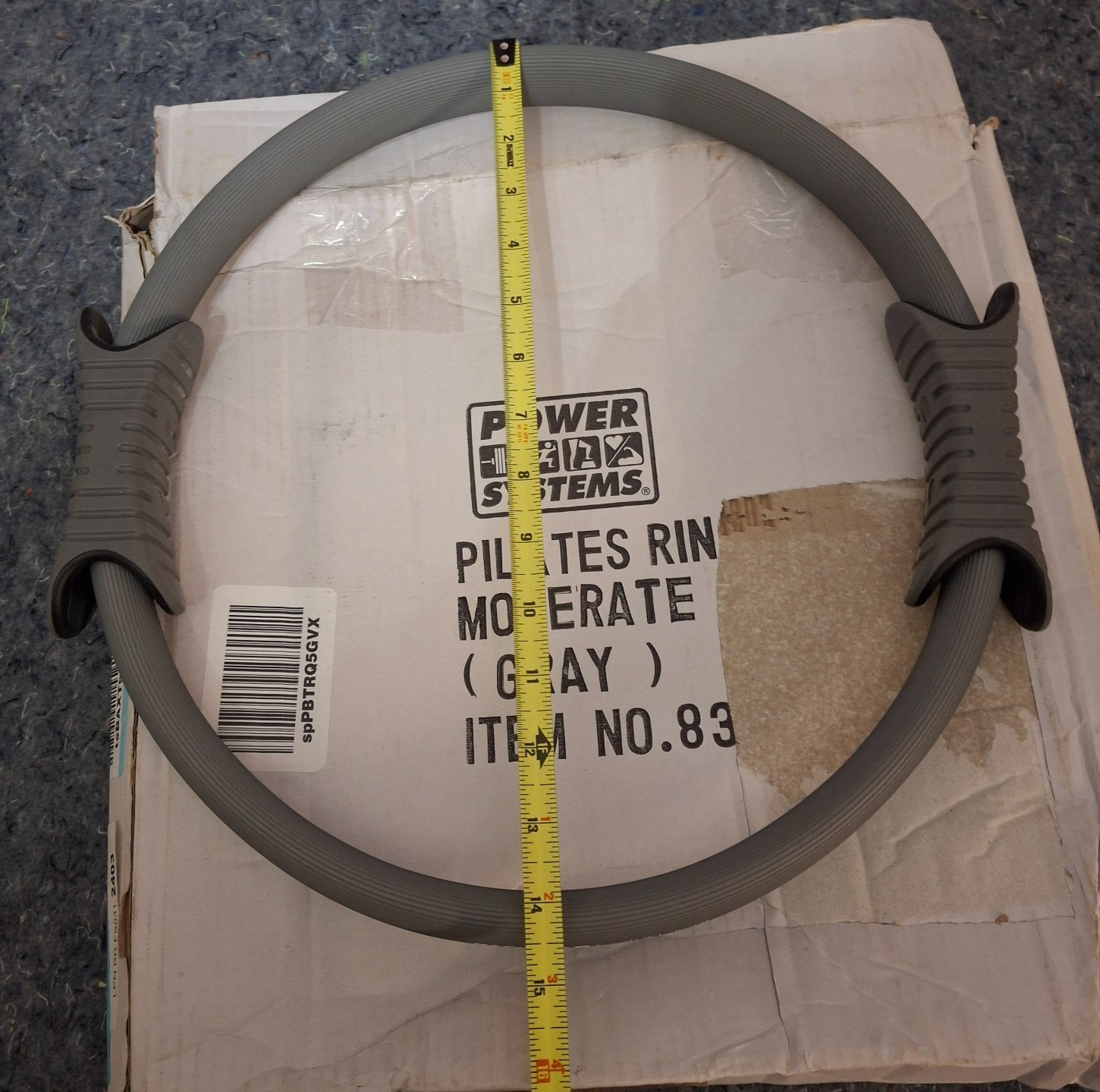 Power Systems Pilates Ring Moderate Gray 15&Prime; Round Circle Fitness Toning Yoga