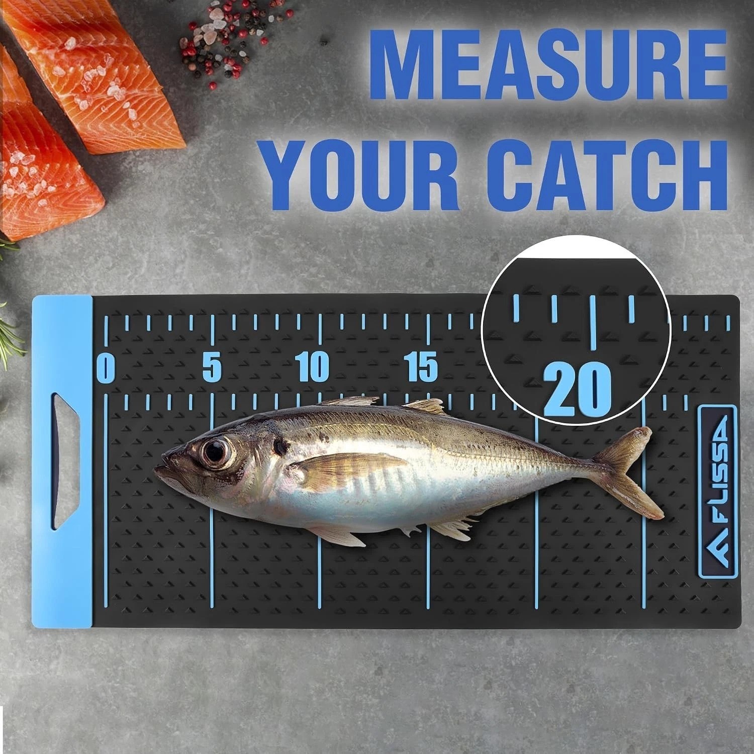 33&Prime; Non-Slip Fish Fillet Mat with Storage Bag, Portable & Durable Fish Cleani…