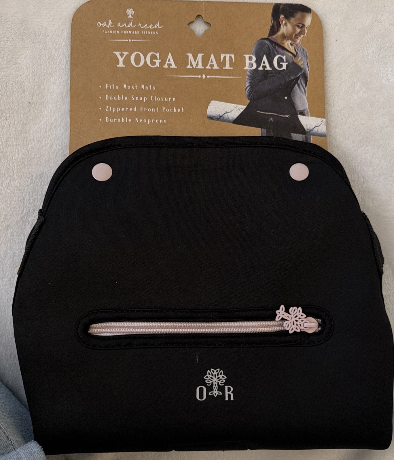 Oak And Reed Neoprene YOGA MAT BAG Fits Most Mats – Double Snap Closure