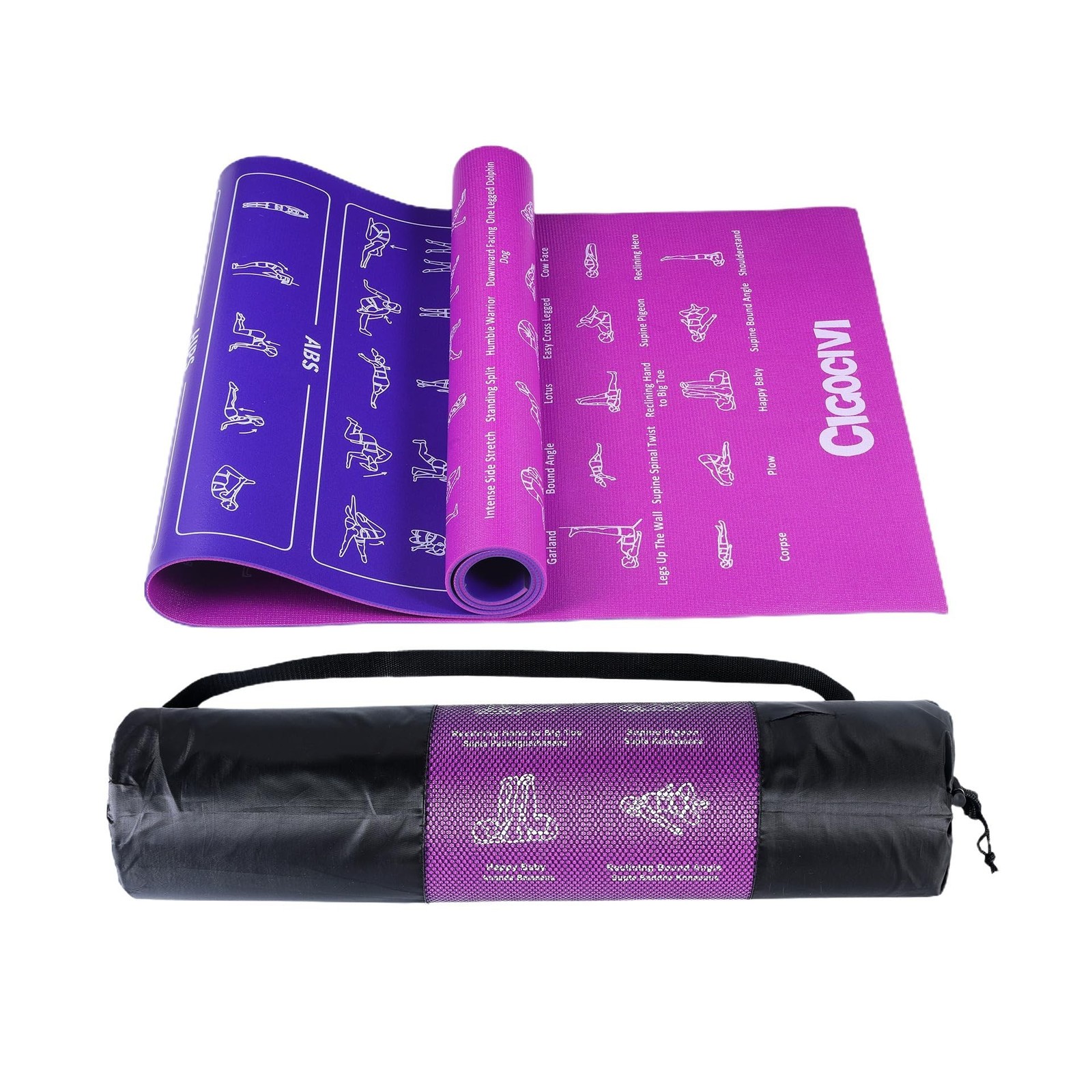 Instructional Travel Yoga Mat with 75 Poses & Exercises – Christmas… Fast Ship