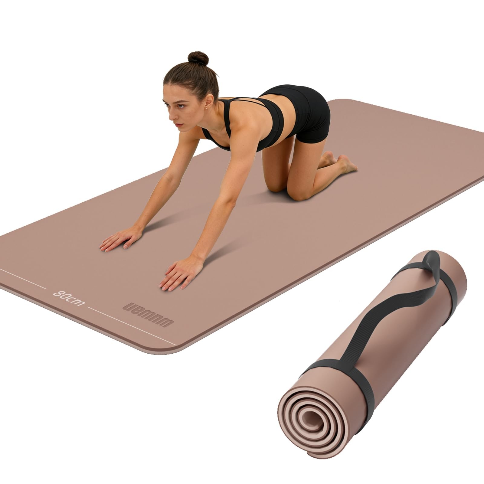 Yoga Mat Non-Slip Extra Thick 1/3&Prime; Wide 72 x 32 inches, milky coffee