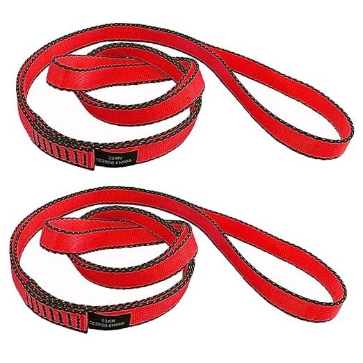 18MM Nylon Climbing Slings Runners 23 kN Strong Webbing 24inch/60cm 2PCS Red