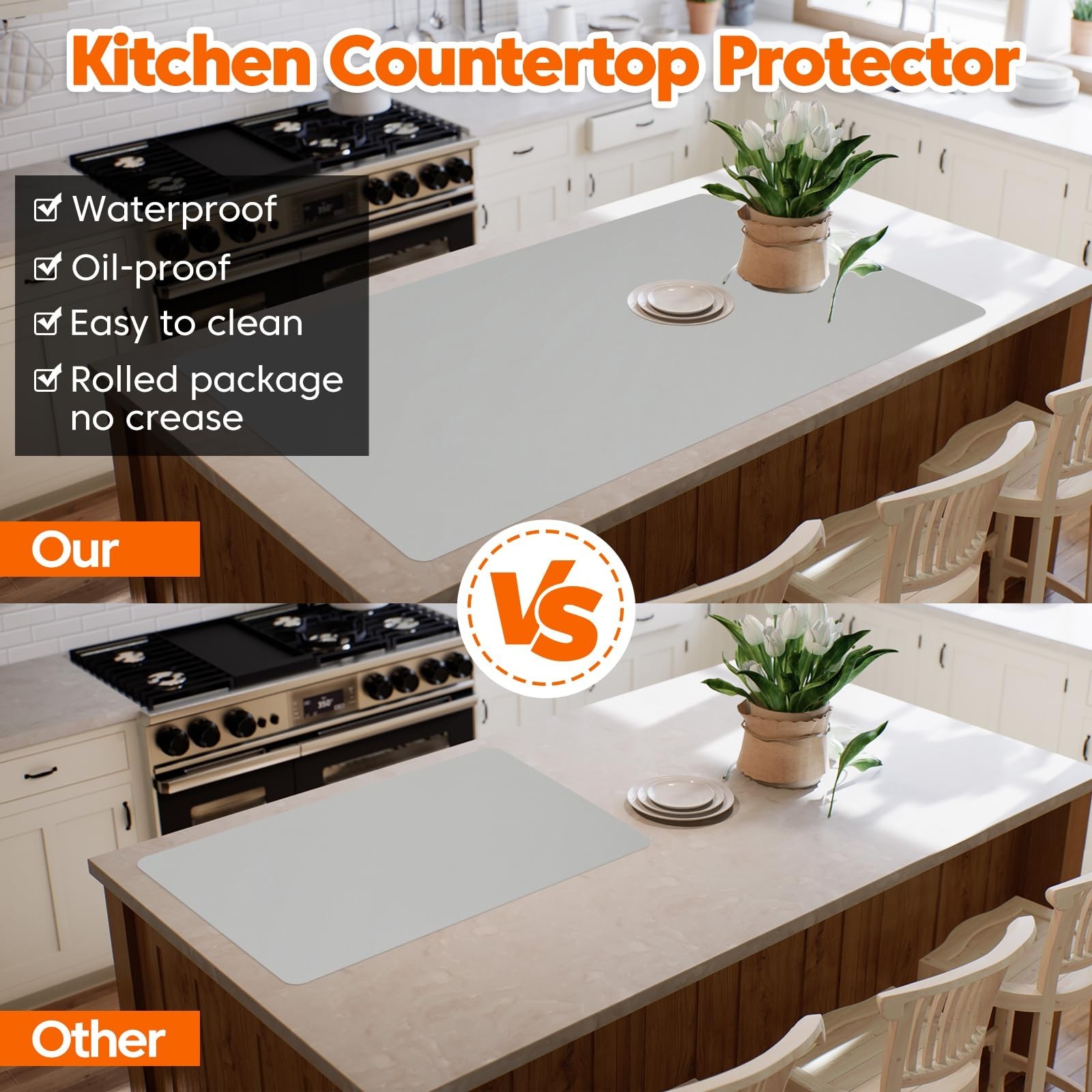 Extra Large Silicone Mat, 72”x16” Heat Resistant Mats for Countertop