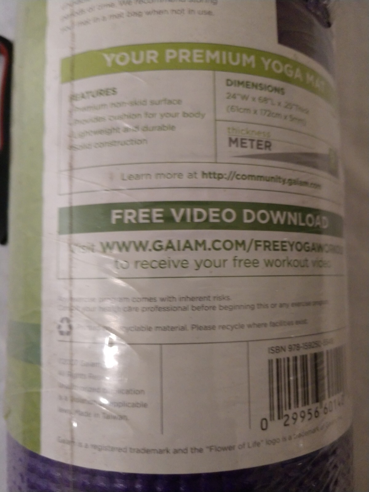 Gaiam Premium Yoga Mat Pilates Sports Mat Fitness Mat Marrakesh Mint 6mm