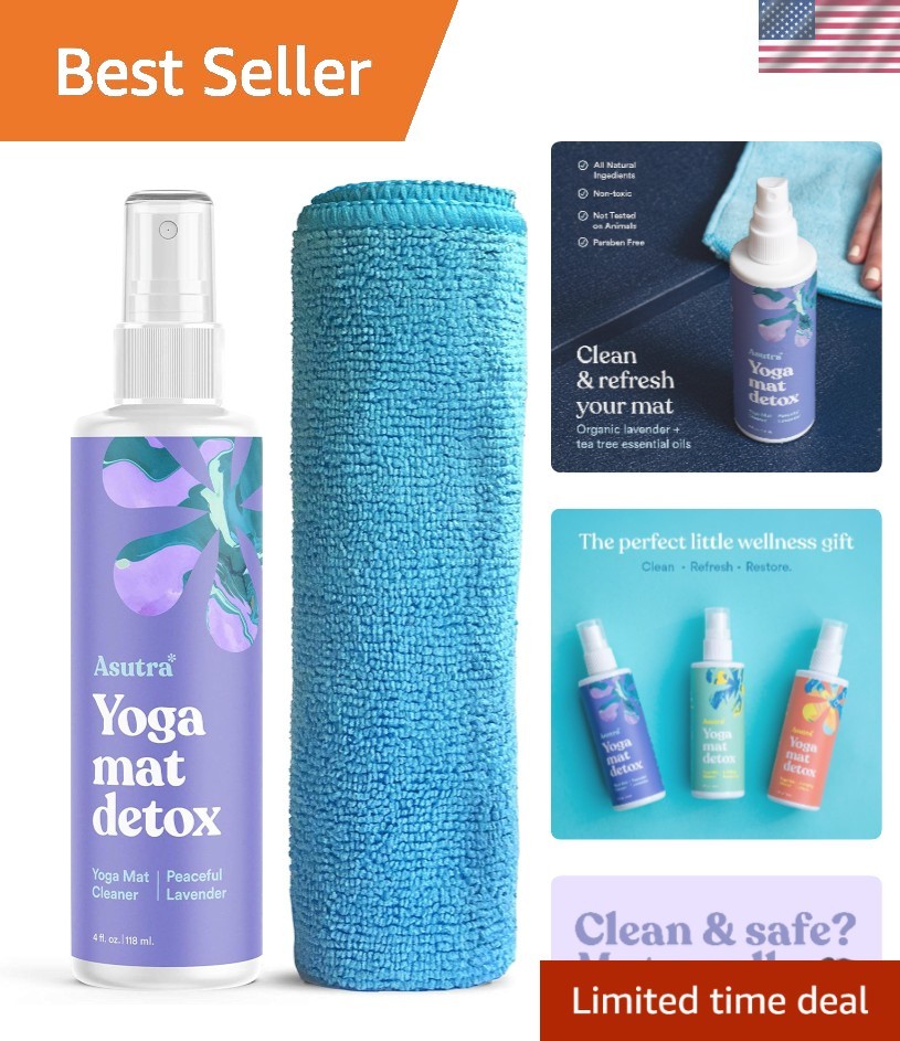 Deep-Cleansing Yoga Mat Cleaner Spray – 4 oz Lavender Aroma, Eco-Friendly
