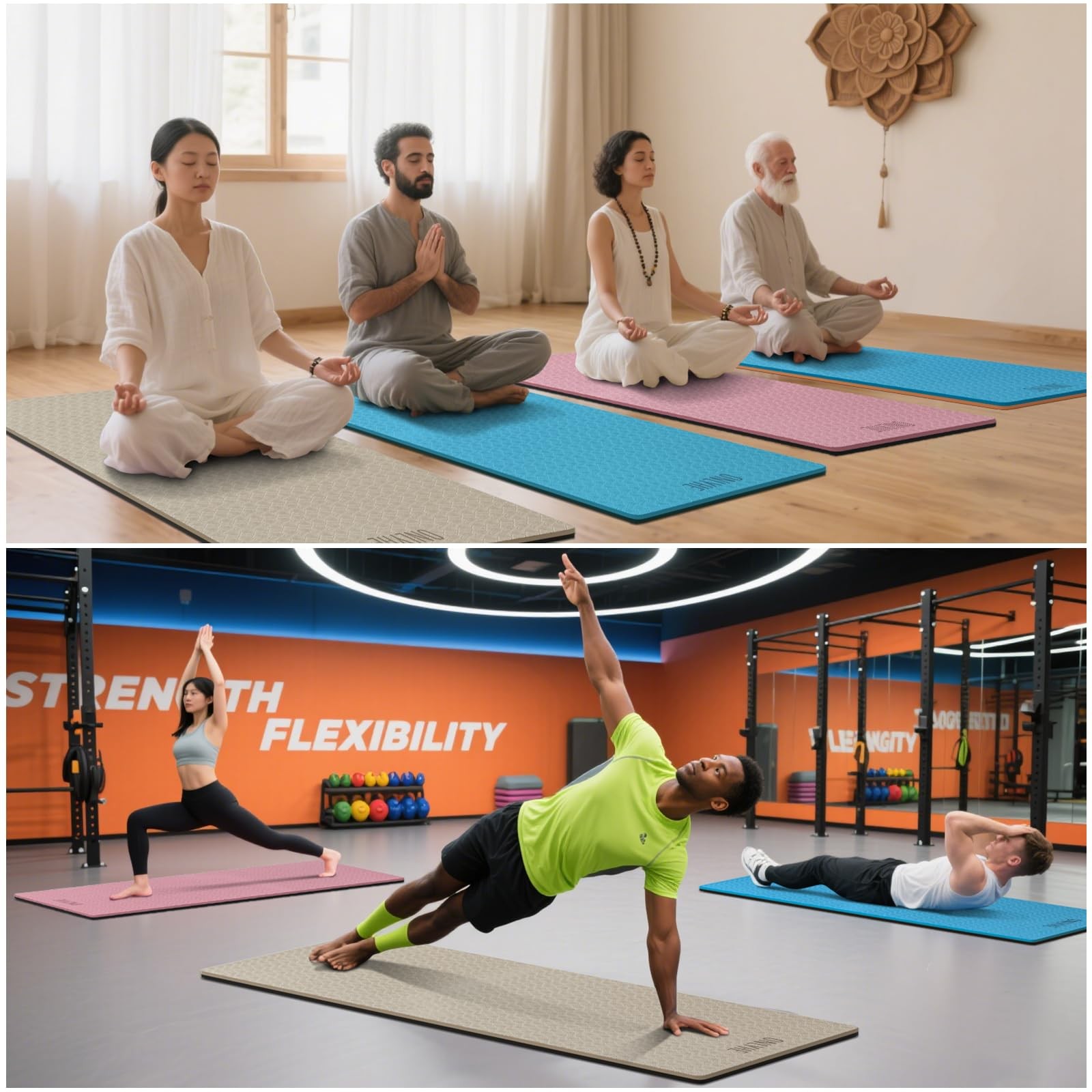 Extra Long & Wide Yoga Mat for Tall Men & Women,76 »x32.6 »x7mm – High Densit…