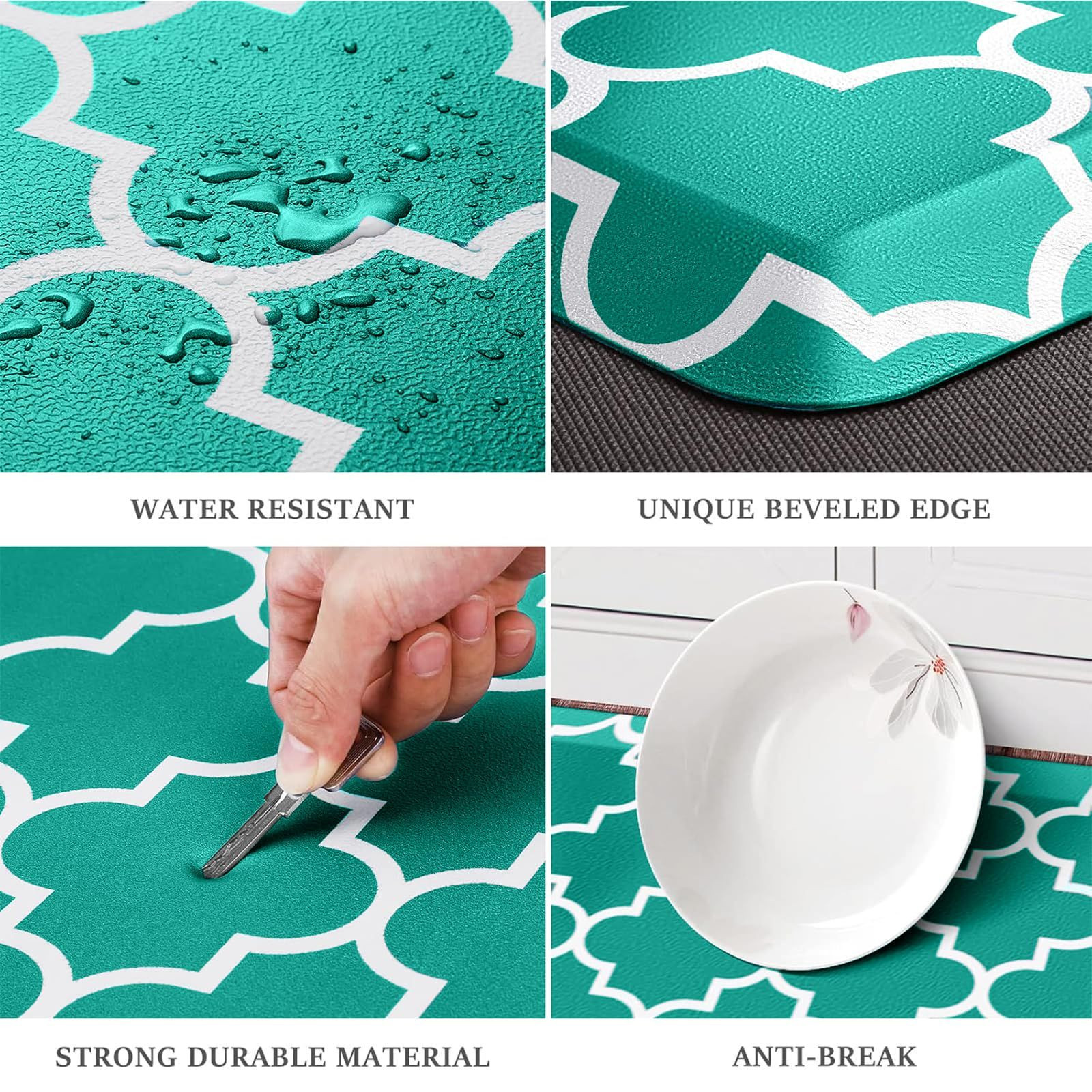 WISELIFE Anti Fatigue Floor Mat – 4/5 36&Prime;L x 22&Prime;W x 0.8&Prime;Th, Stylish Green