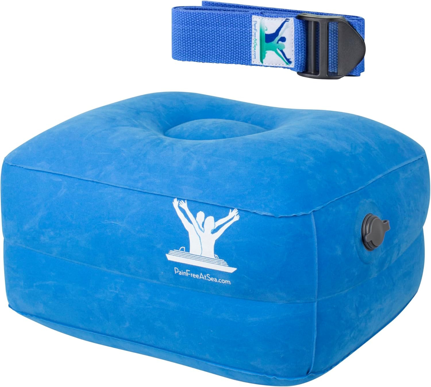 -Posture Small INFLATABLE Block & HEALING Blue Strap/Yoga Belt-Used for ALL Post
