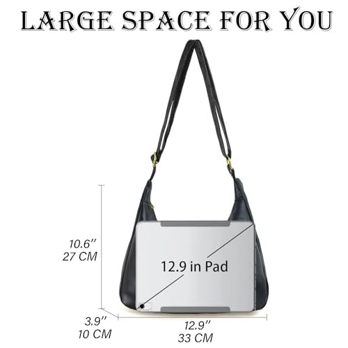 Vegan Leather Hobo Bags for Women Soft Slouchy Shoulder Handbag Dark Brown