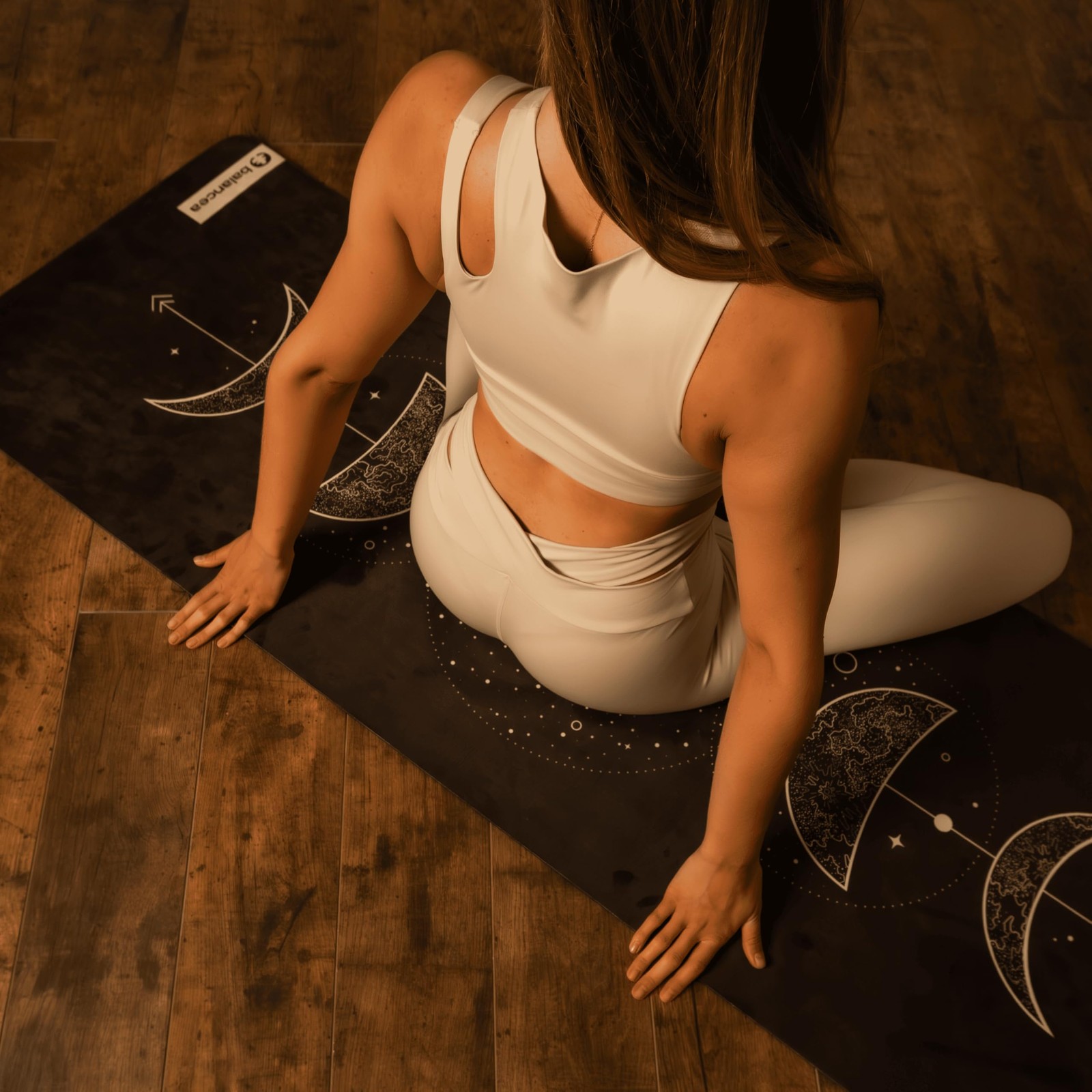Yoga Mat With Strap 5mm Non Slip Suede & TPE – Moon Black Eco-Friendly Fitnes…