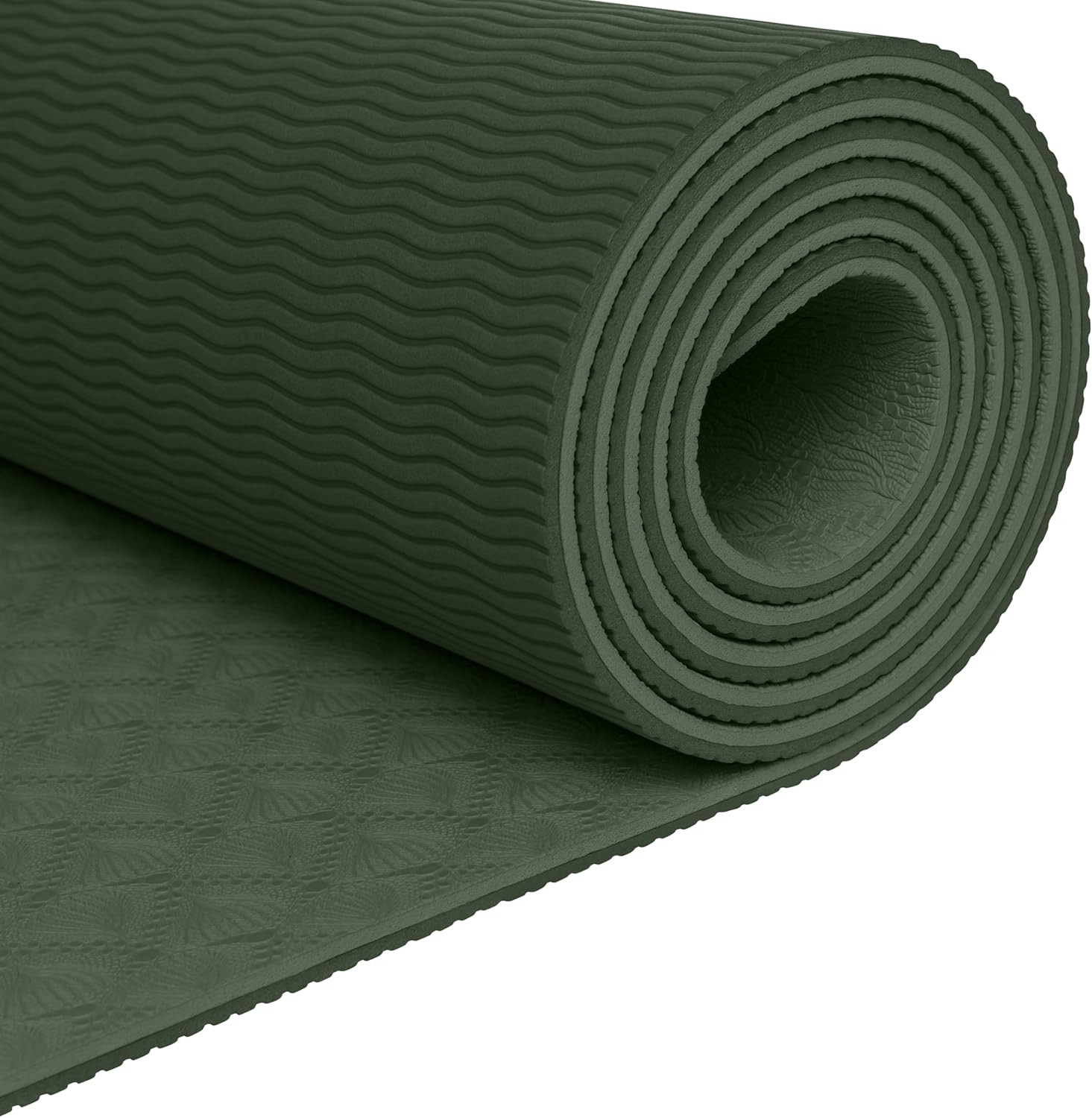 Retrospec Zuma Yoga Mat 6Mm Thick Non-Slip TPE Exercise Mat | Cushioned Workout