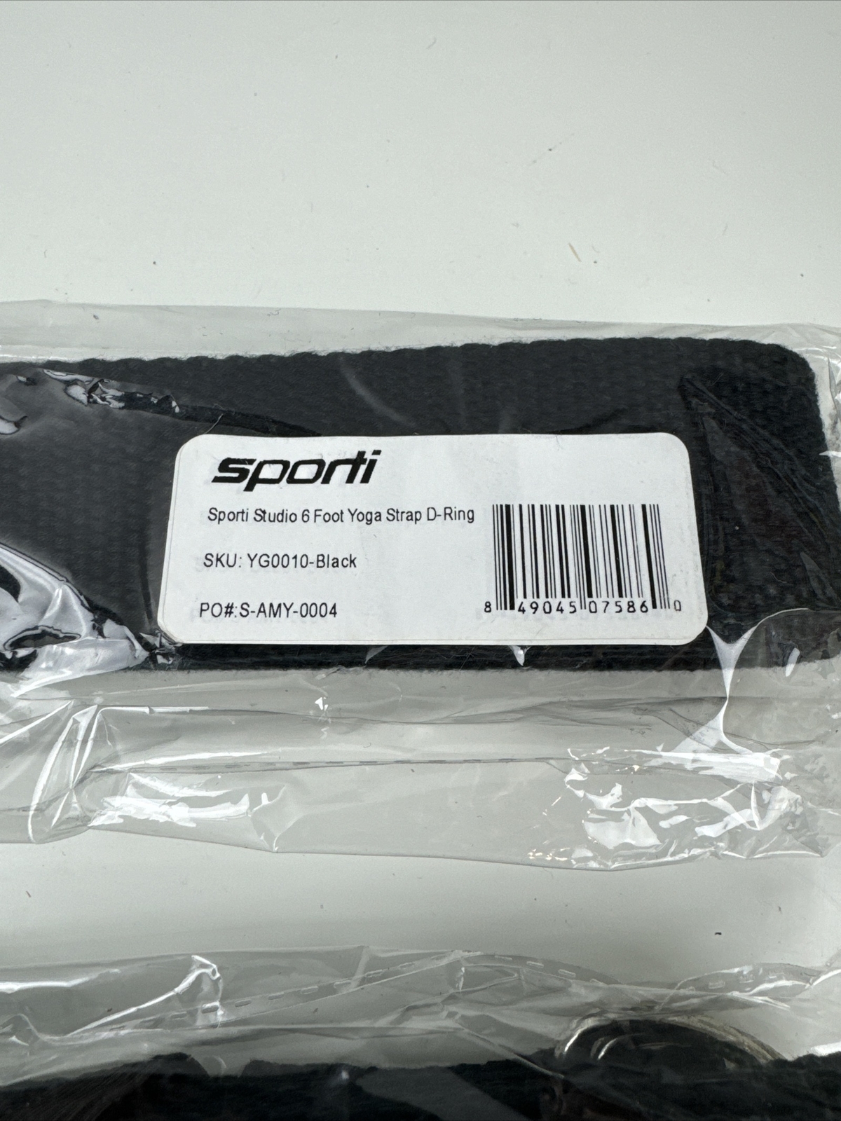 Sporti Studio Pair 6 Foot Yoga Straps D-Ring Black Quantity 2