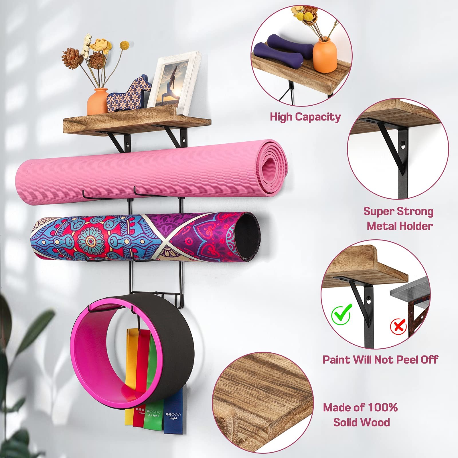 Bikoney Yoga Mat 43.79 cm (H) x 21.3 (W) x 7.1 (D), Carbonized Black