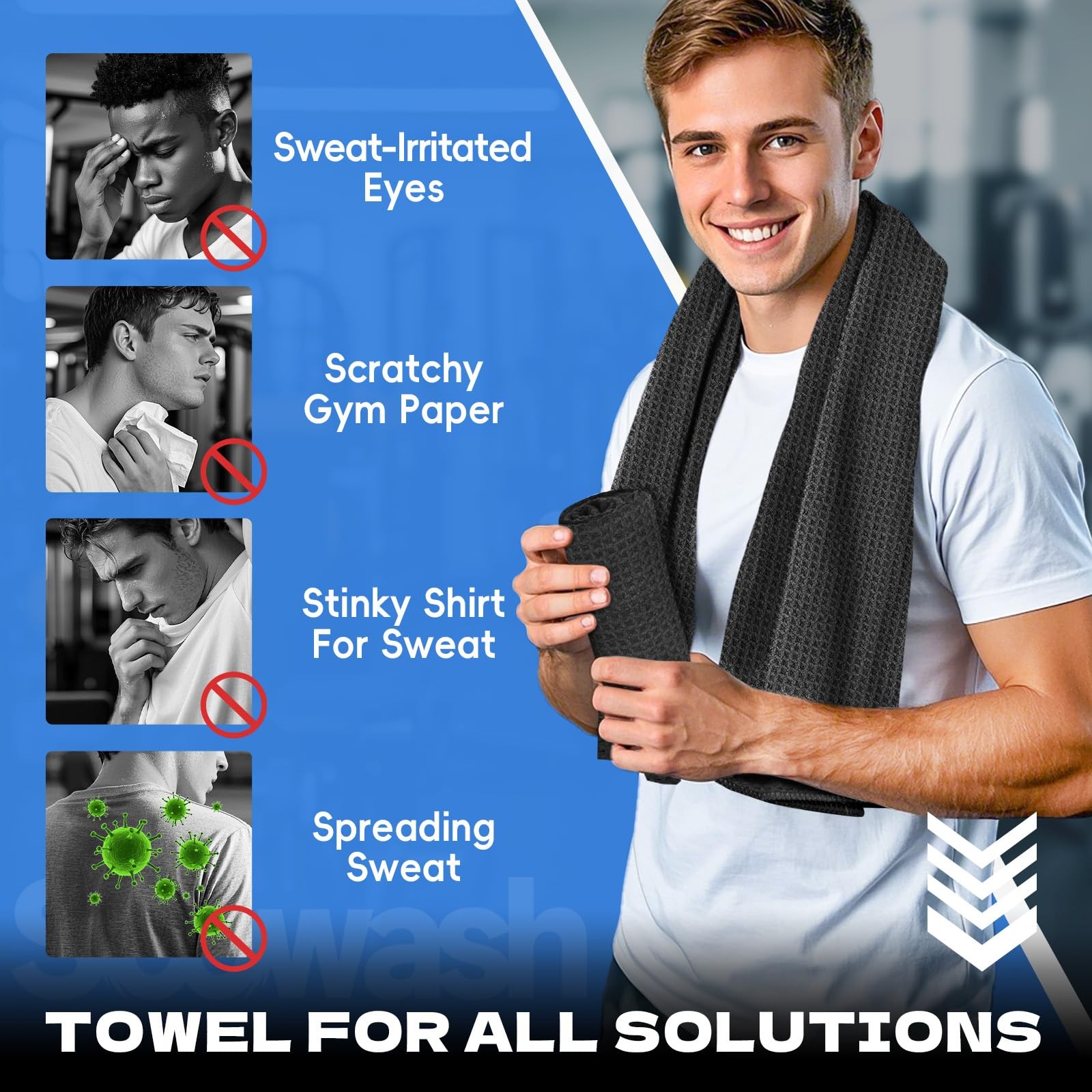 Soowash Microfiber Gym Towels For Working Out Sweat Towels Workout Gear For